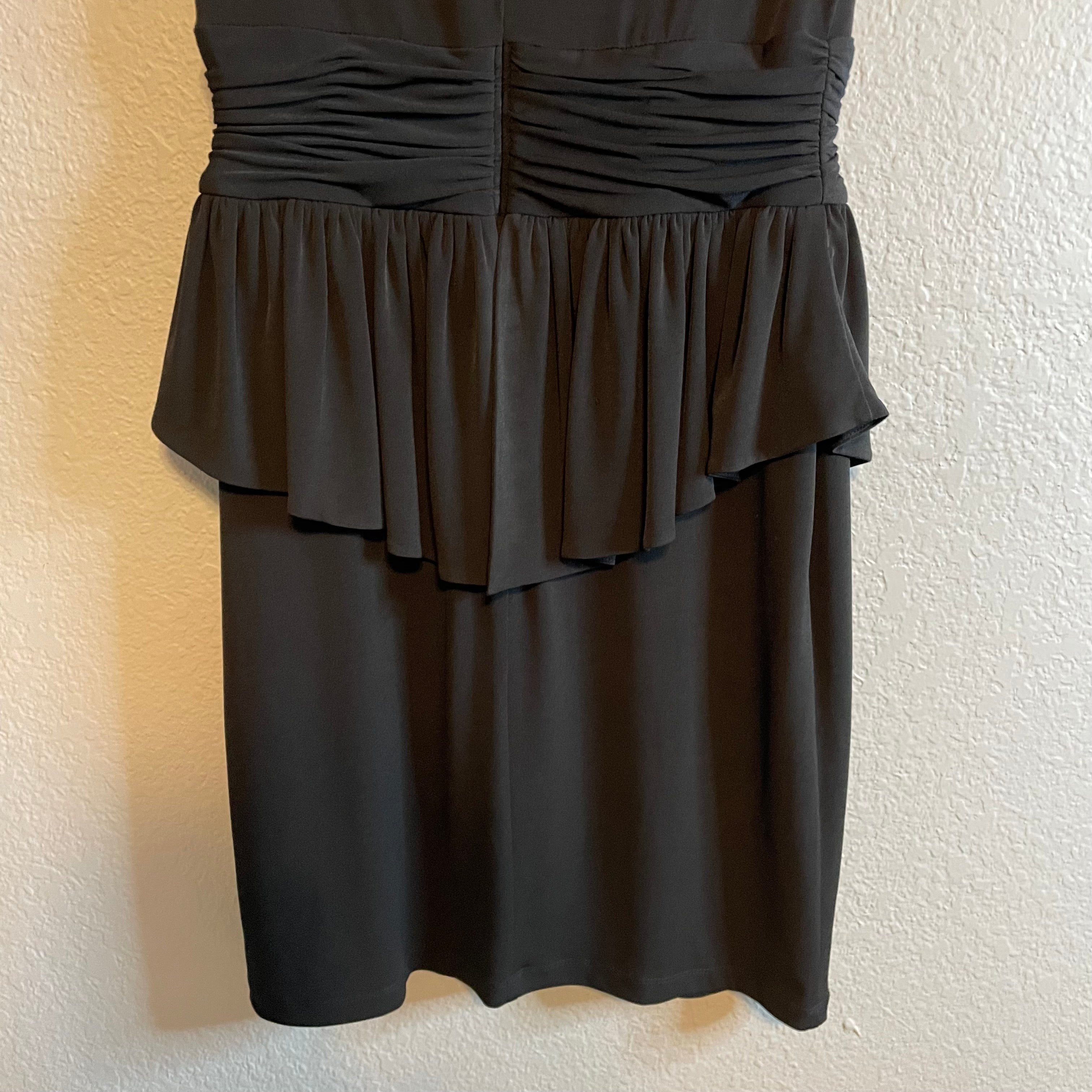 Gathered V-Neck Peplum Dress