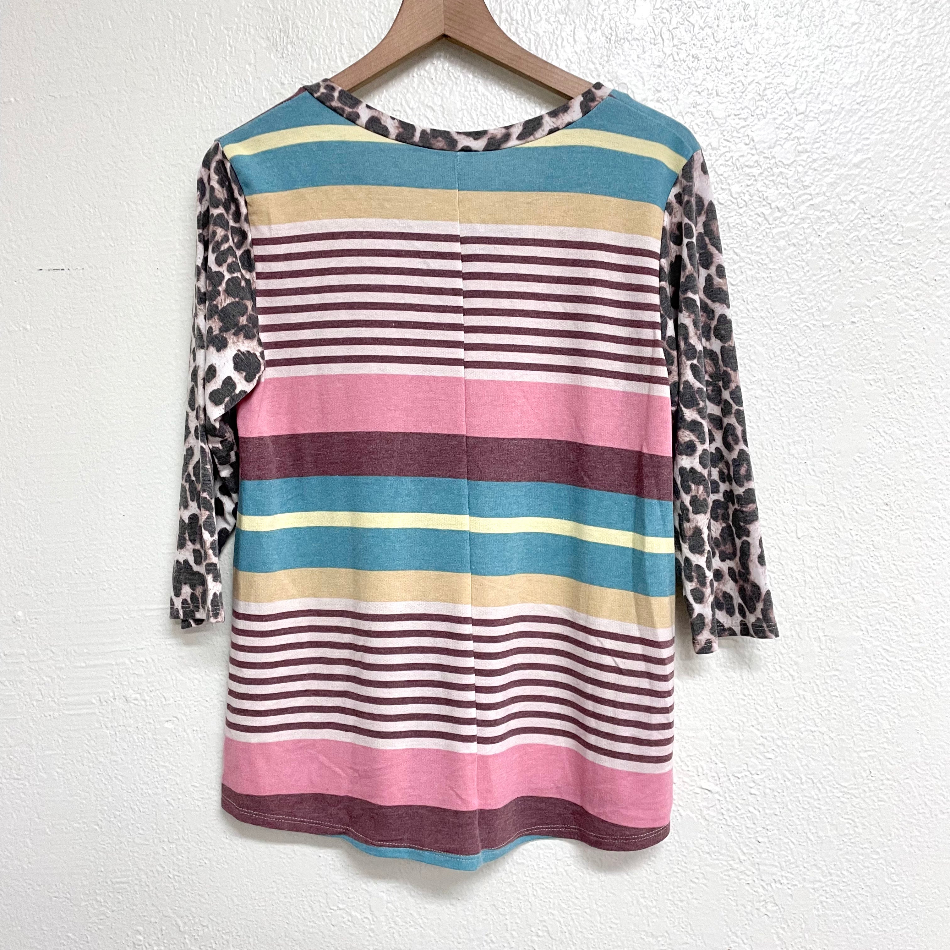 Striped Leopard Tee