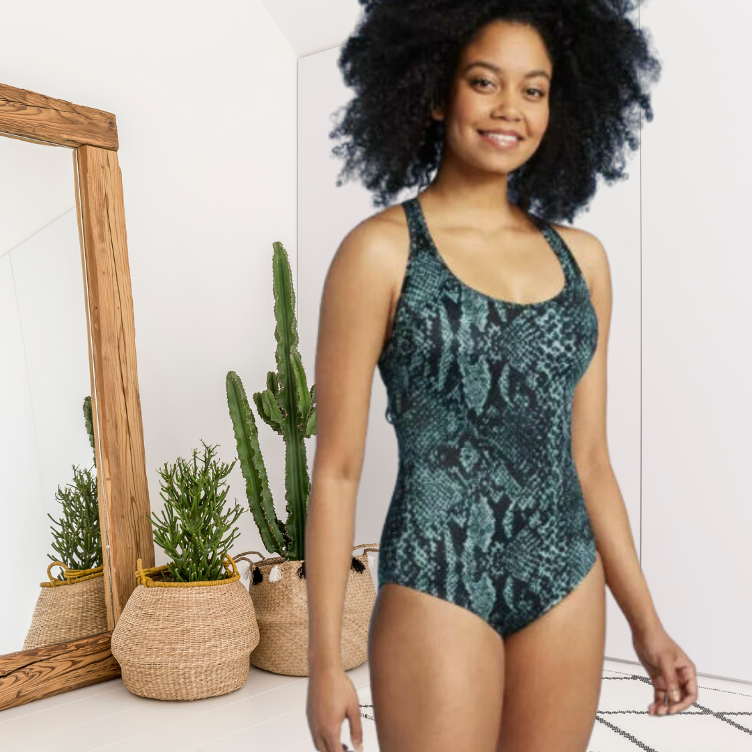 Snakeskin One-Piece Swim Suit