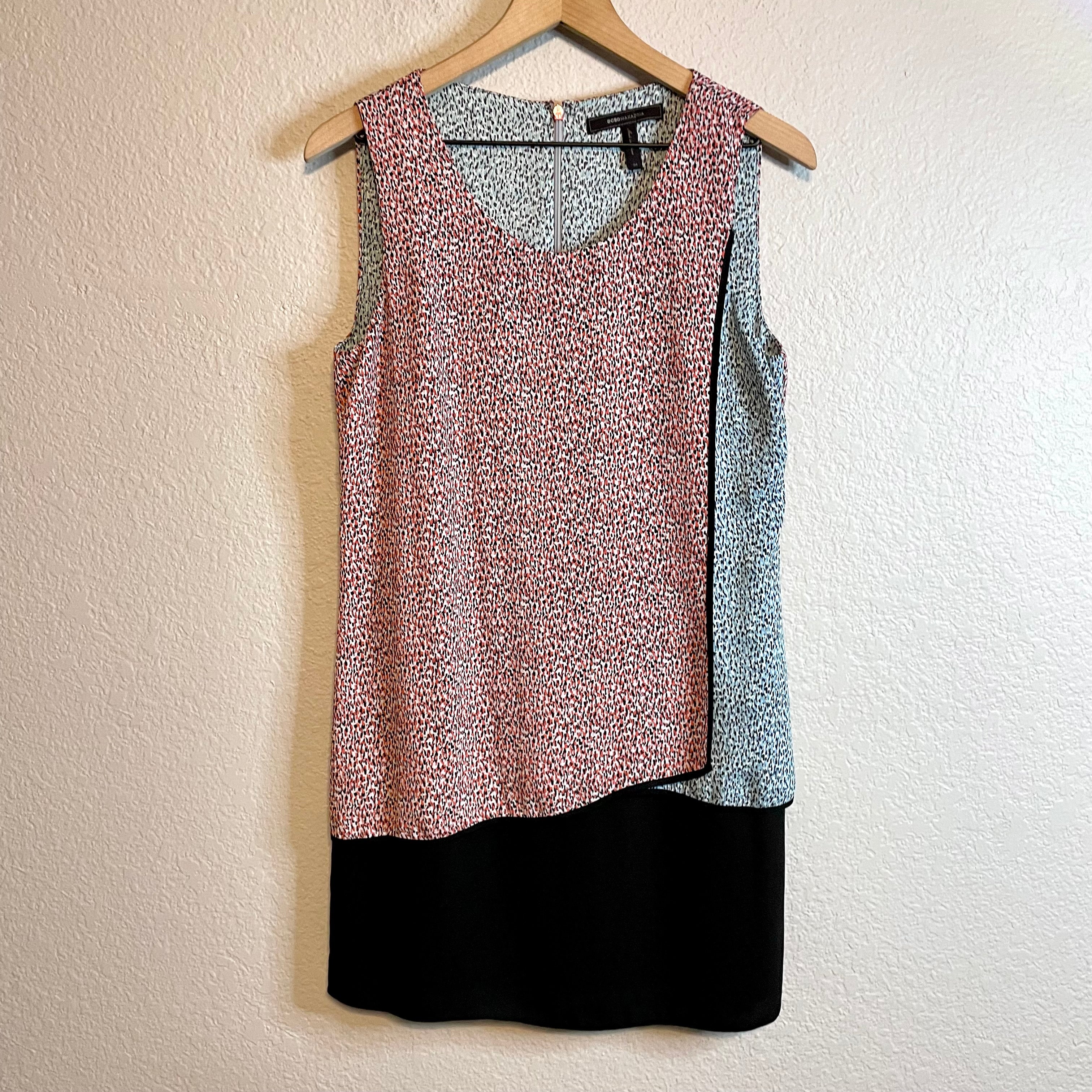 Colorblock Print Shift Dress