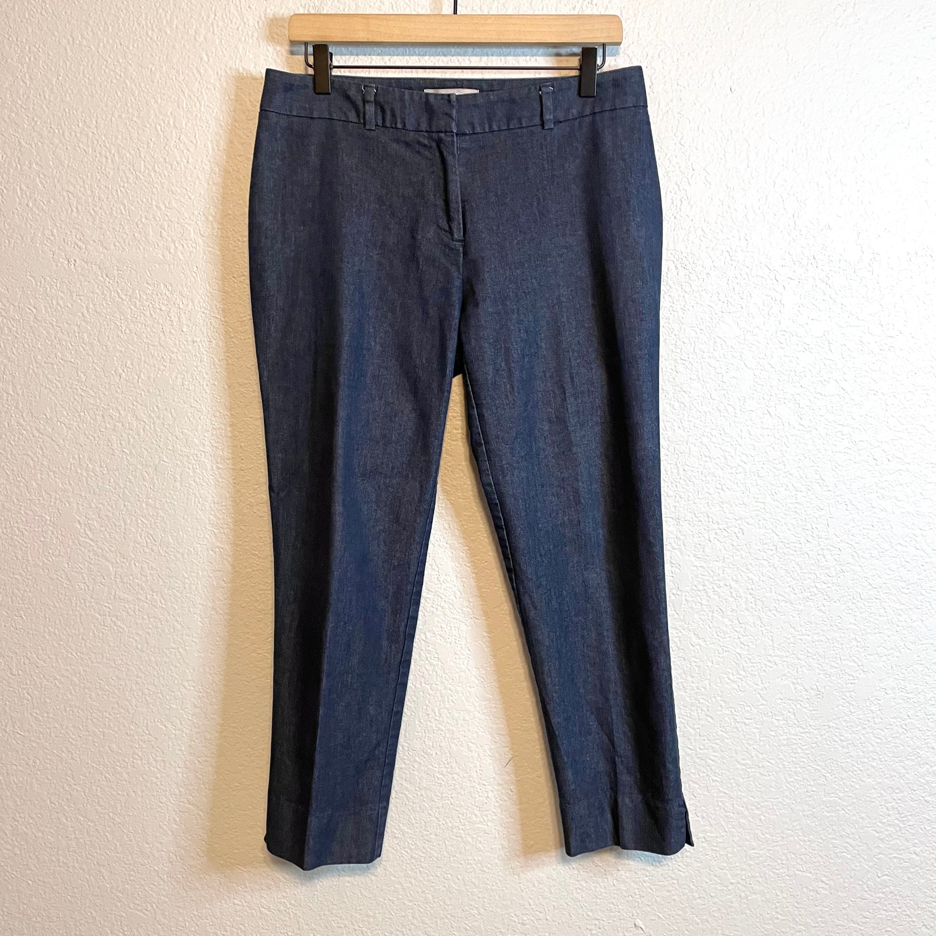 Chambray Cropped Dress Pants