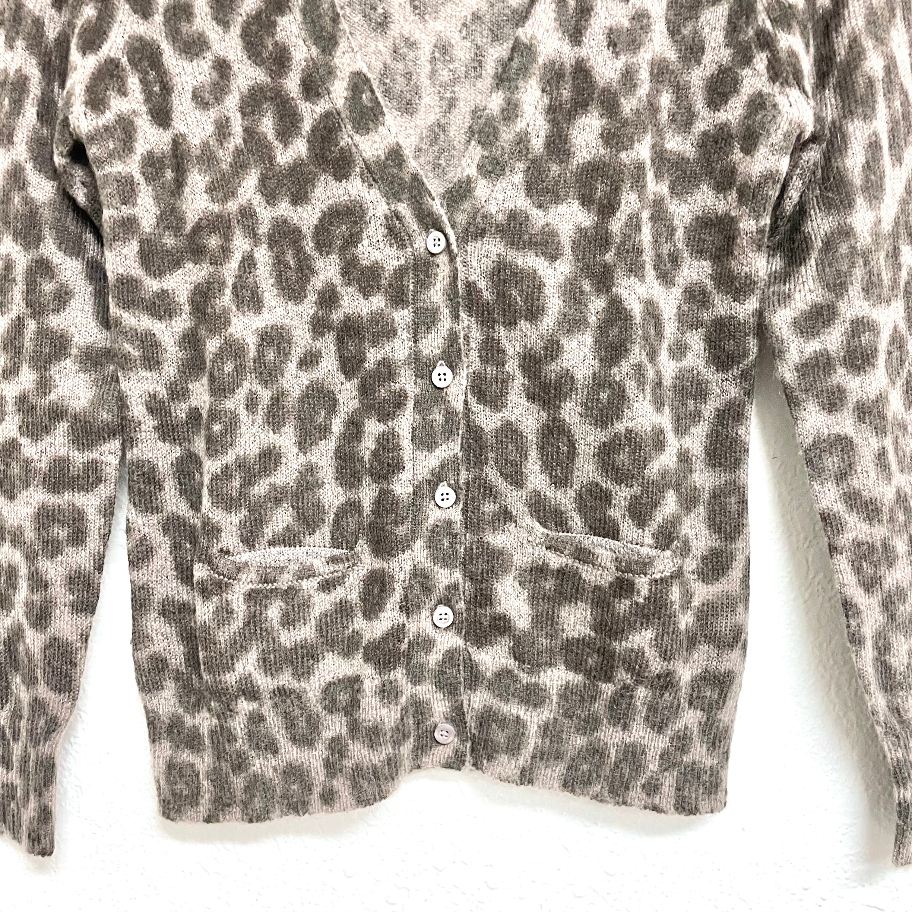 Wool Blend Leopard Cardigan