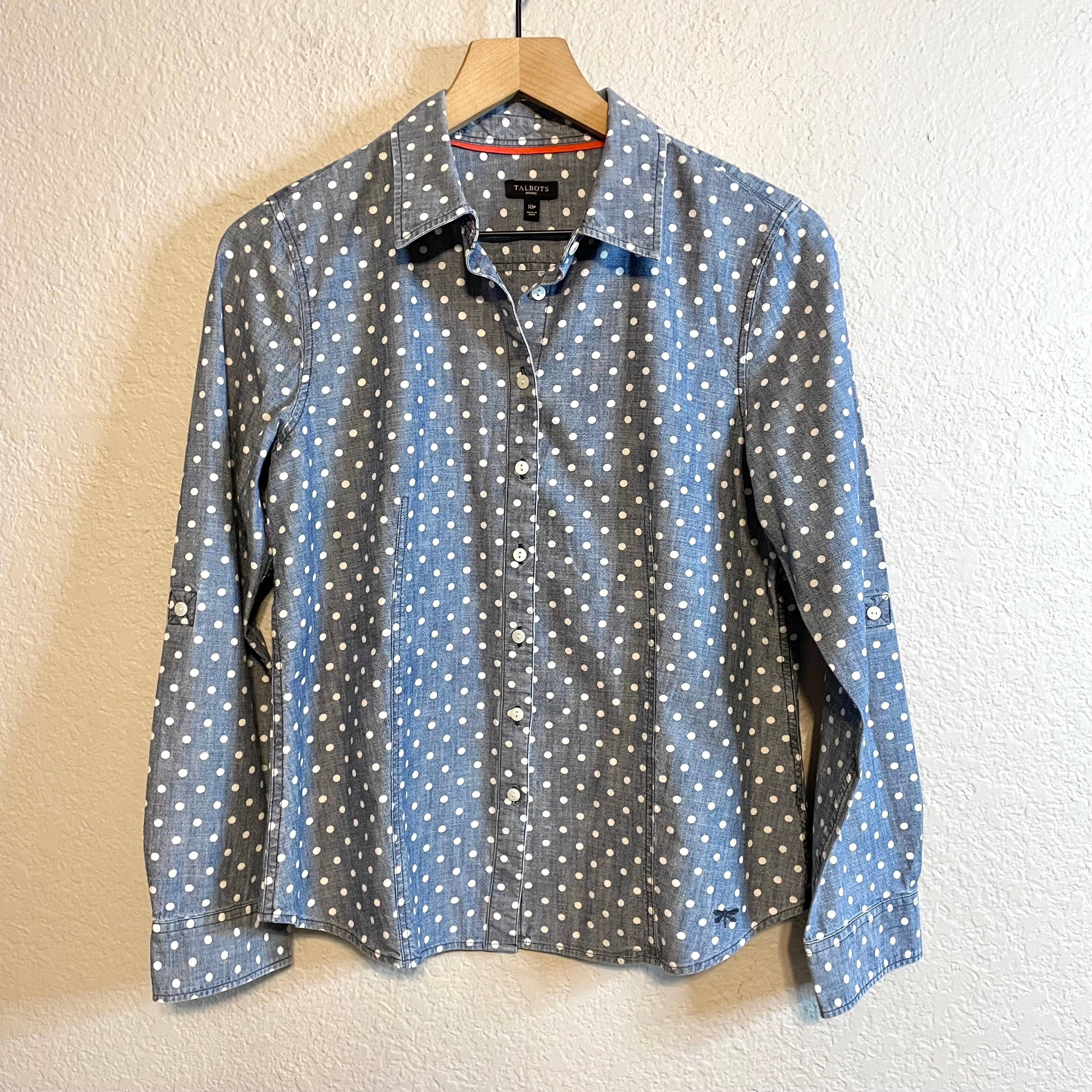 Polka Dot Button Down Top