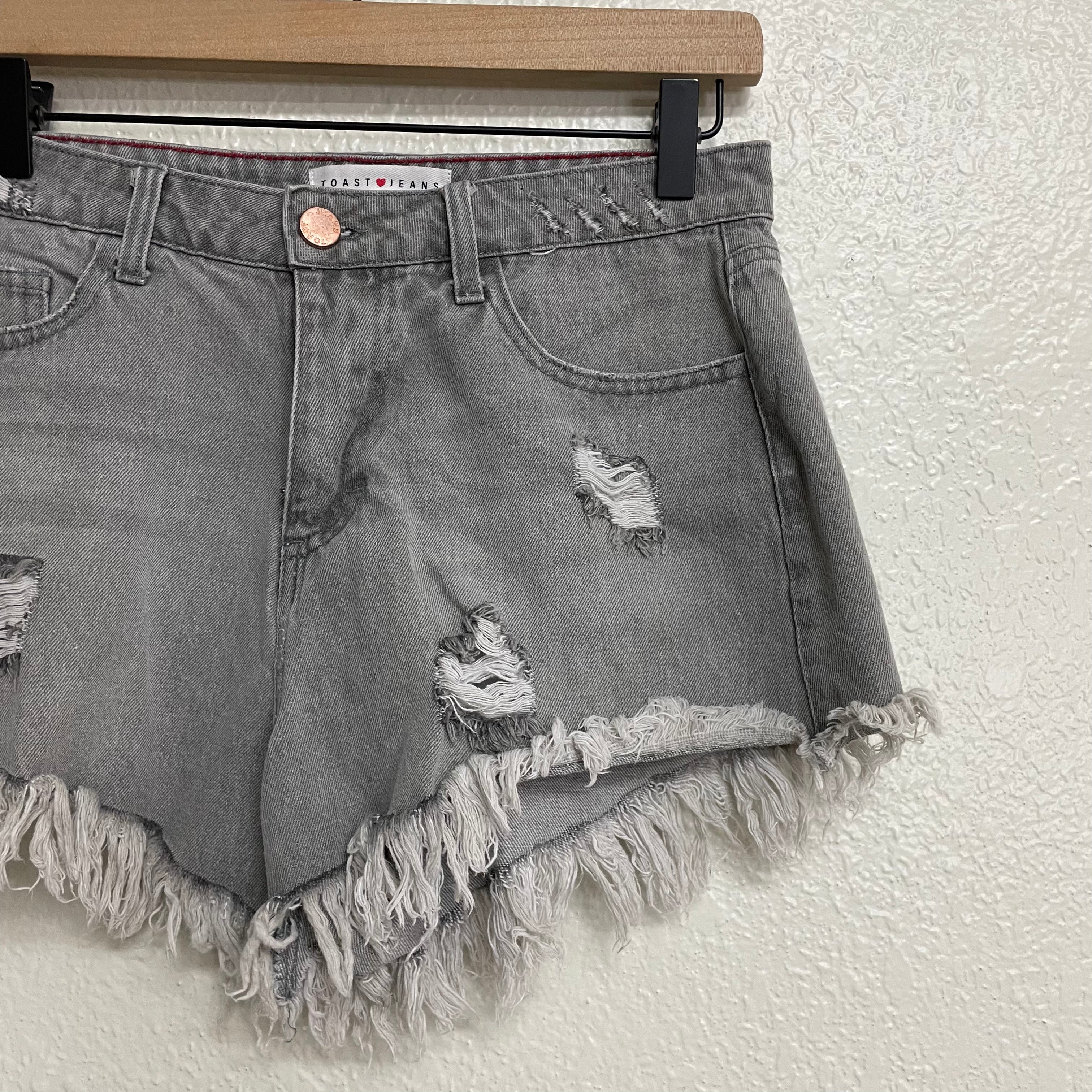 Distressed Frayed Jean Shorts