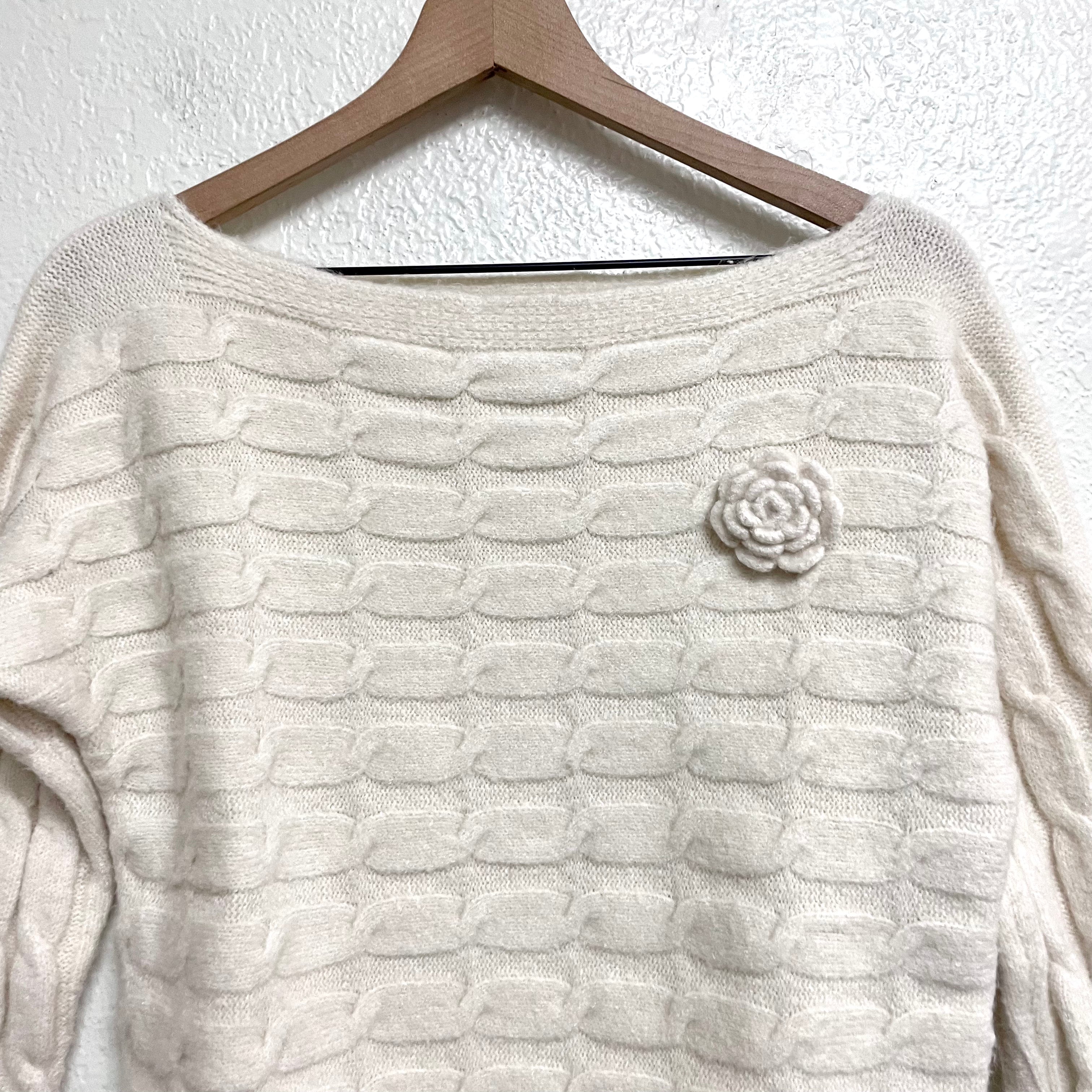 Cable Knit Wide Neck Sweater