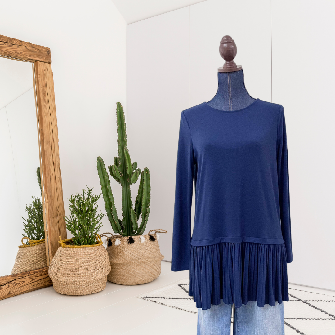 Long Sleeve Pleated Tunic