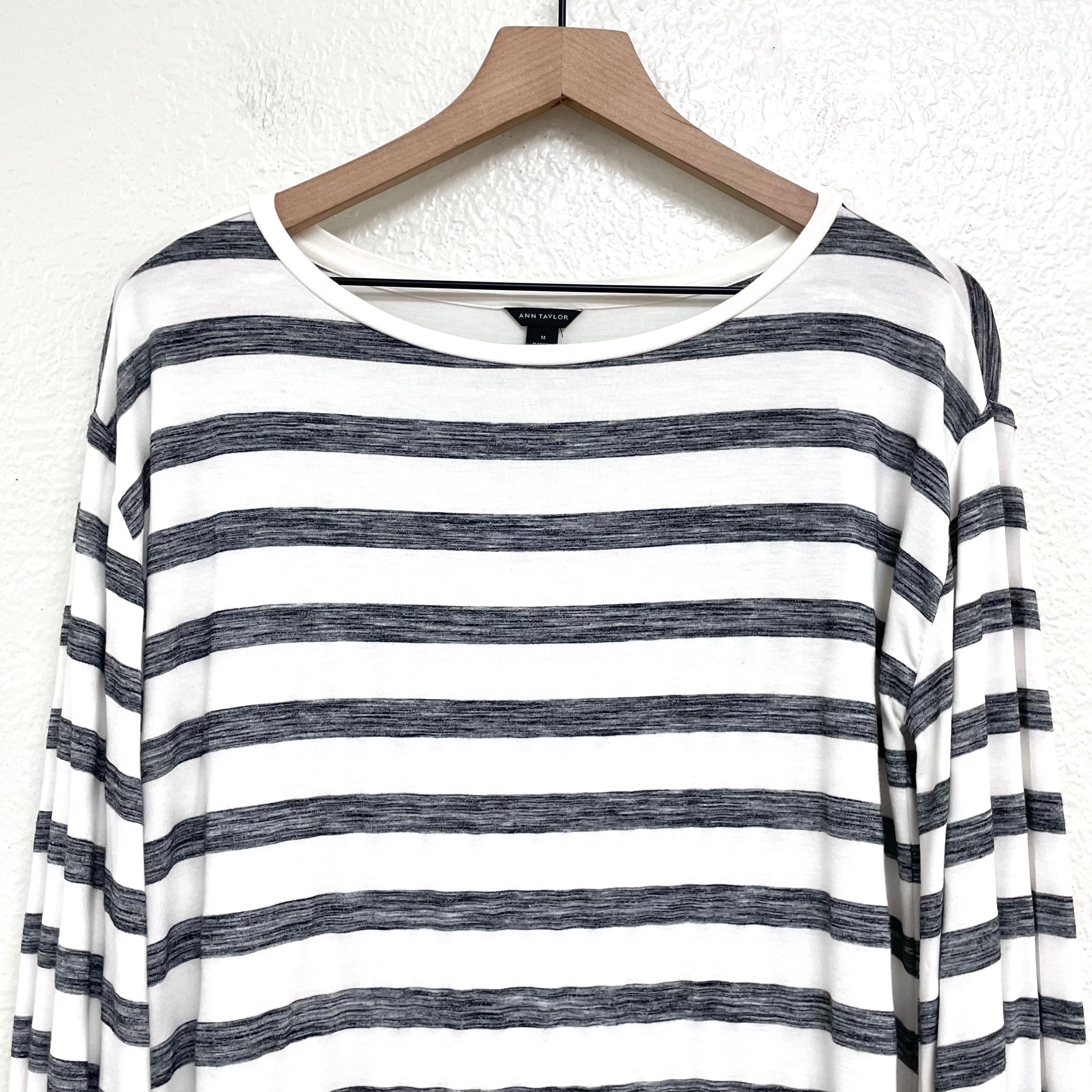 Striped Bow Sleeve Top