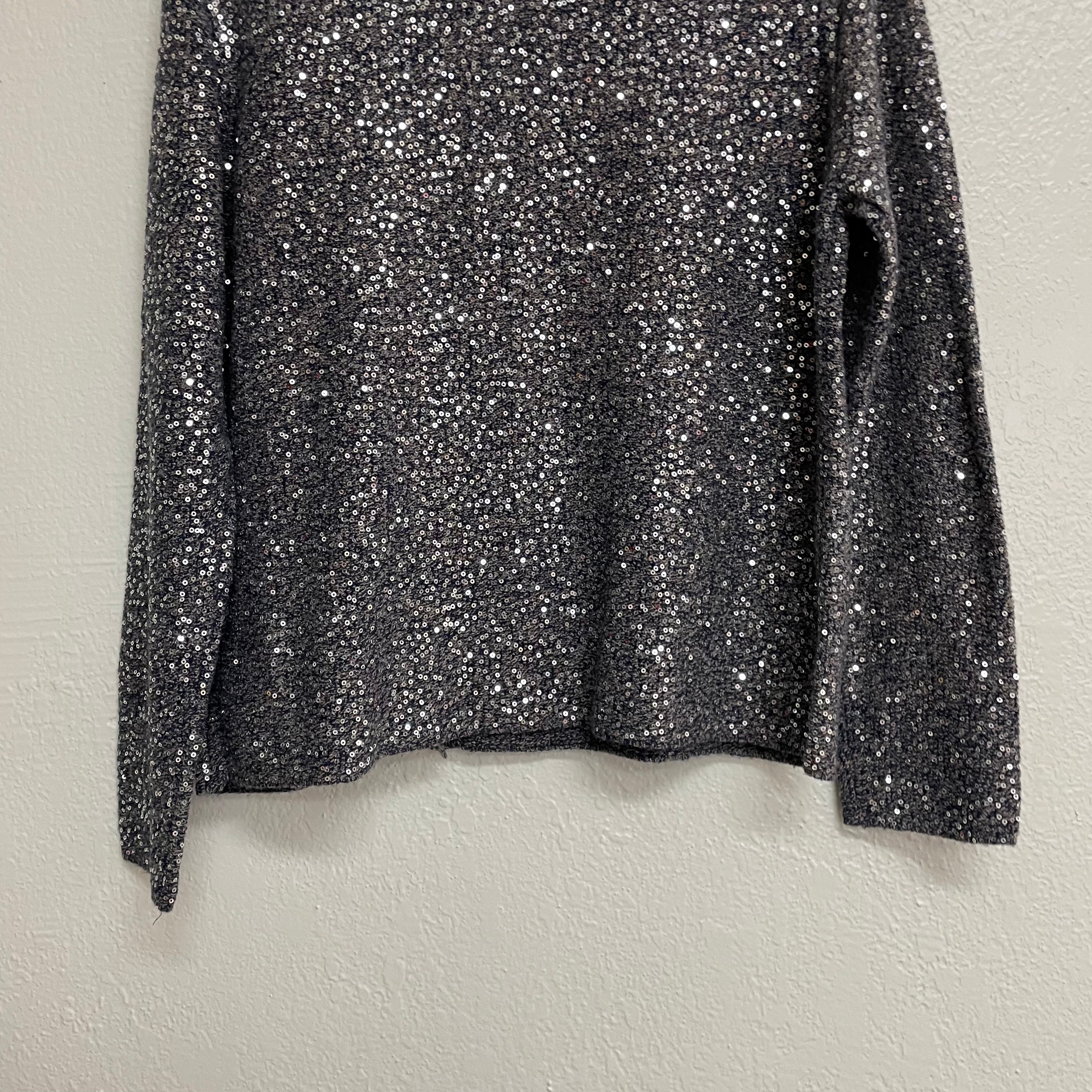 Sequin Moto Sweater Jacket