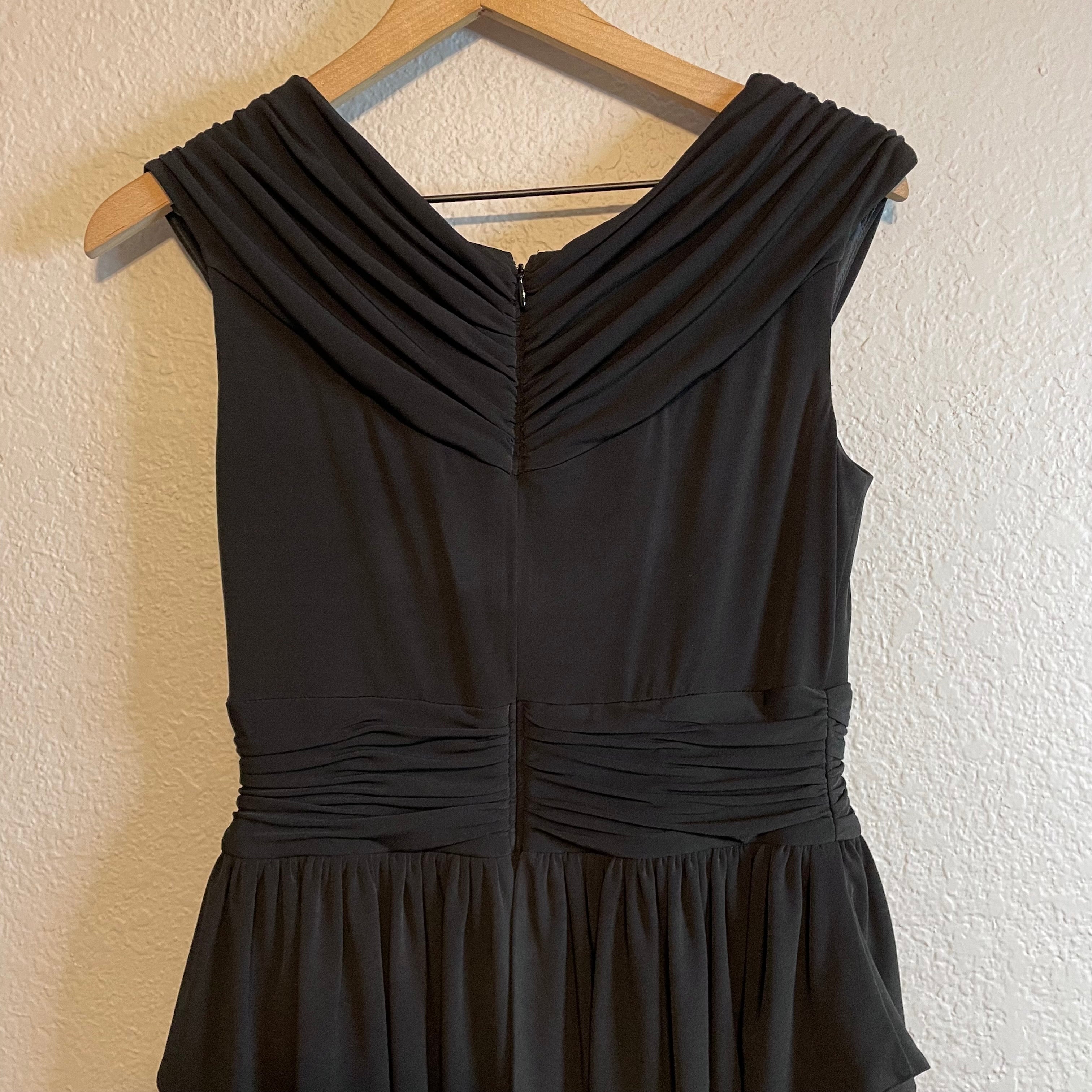 Gathered V-Neck Peplum Dress