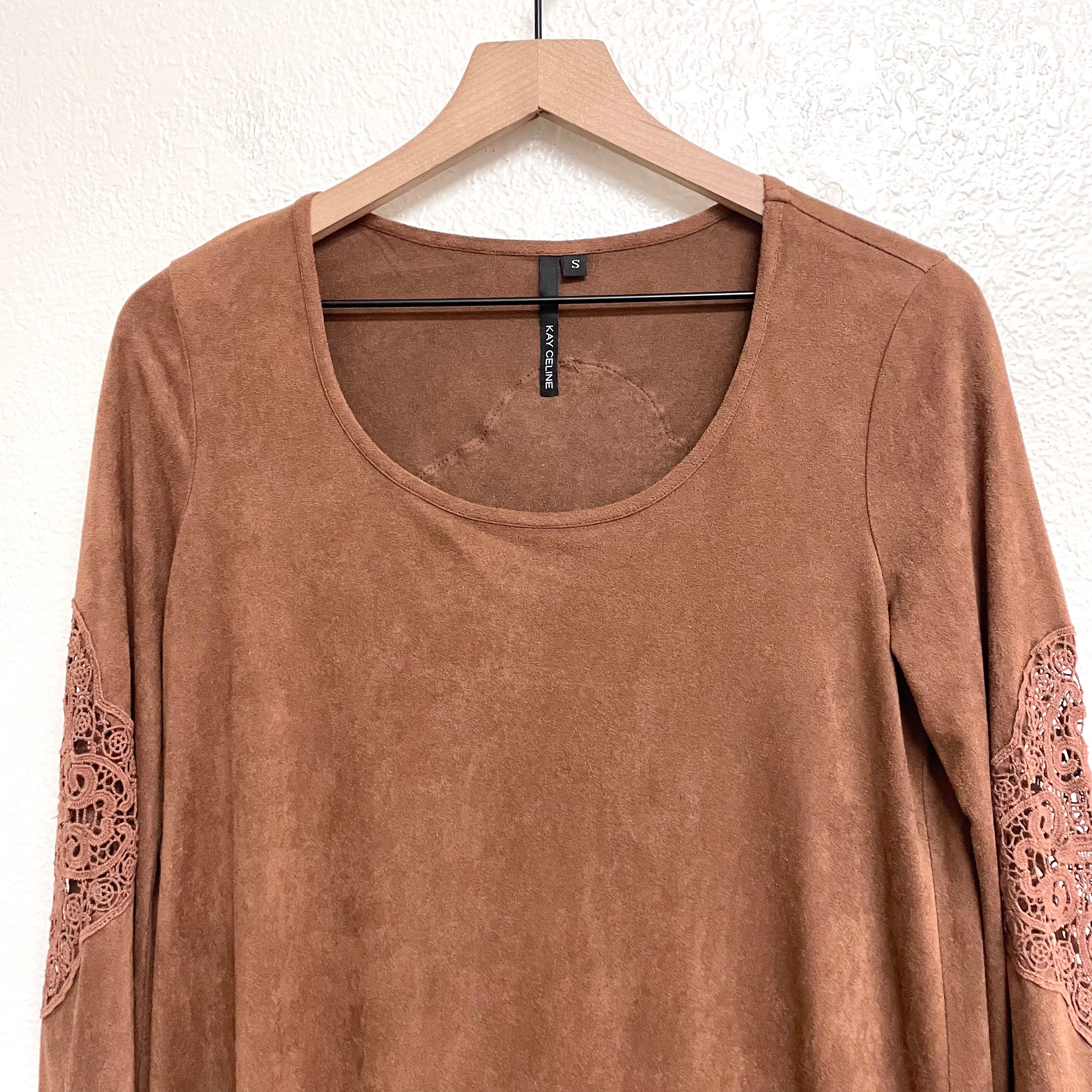 Faux Suede Blouse