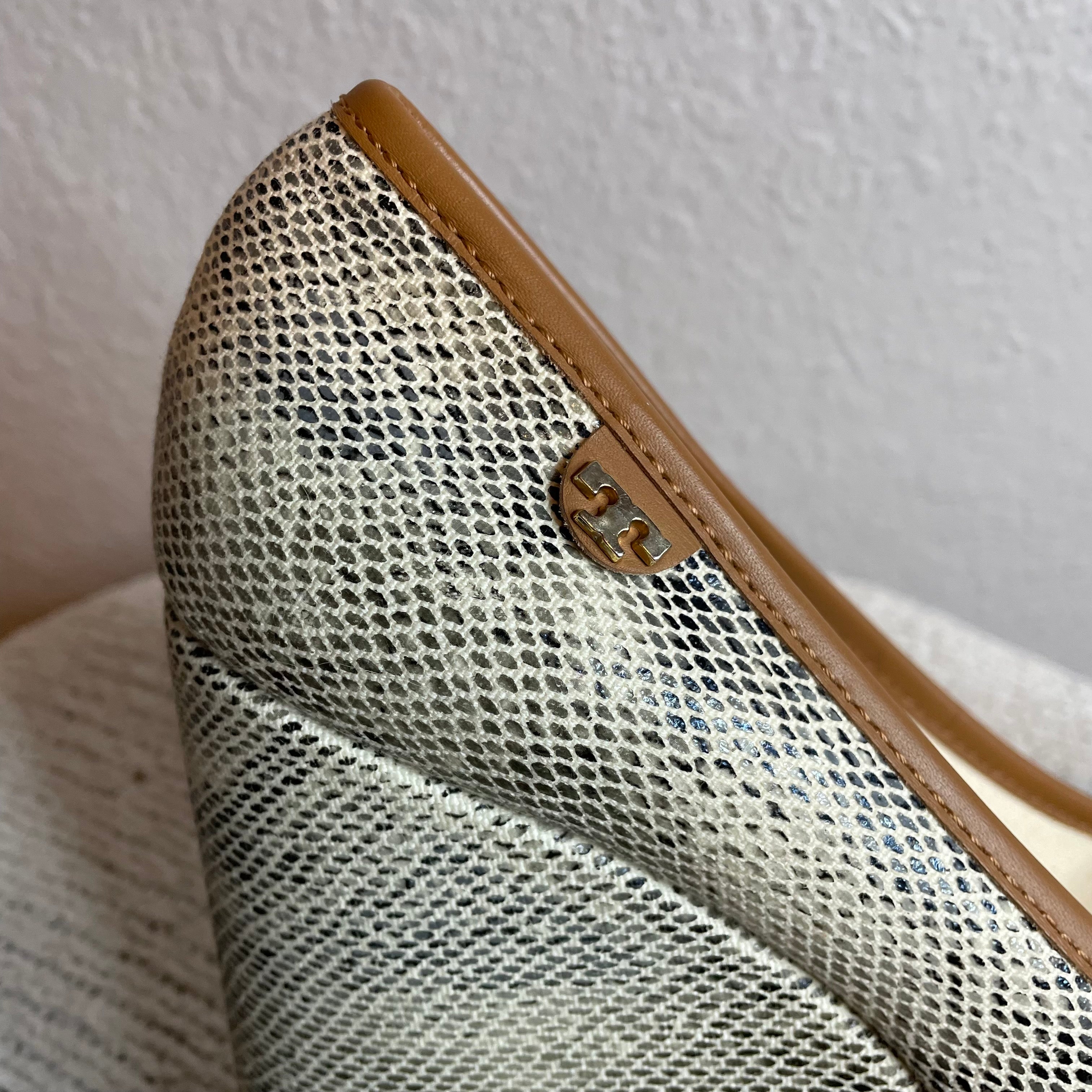 Snakeskin Open Toe Wedge