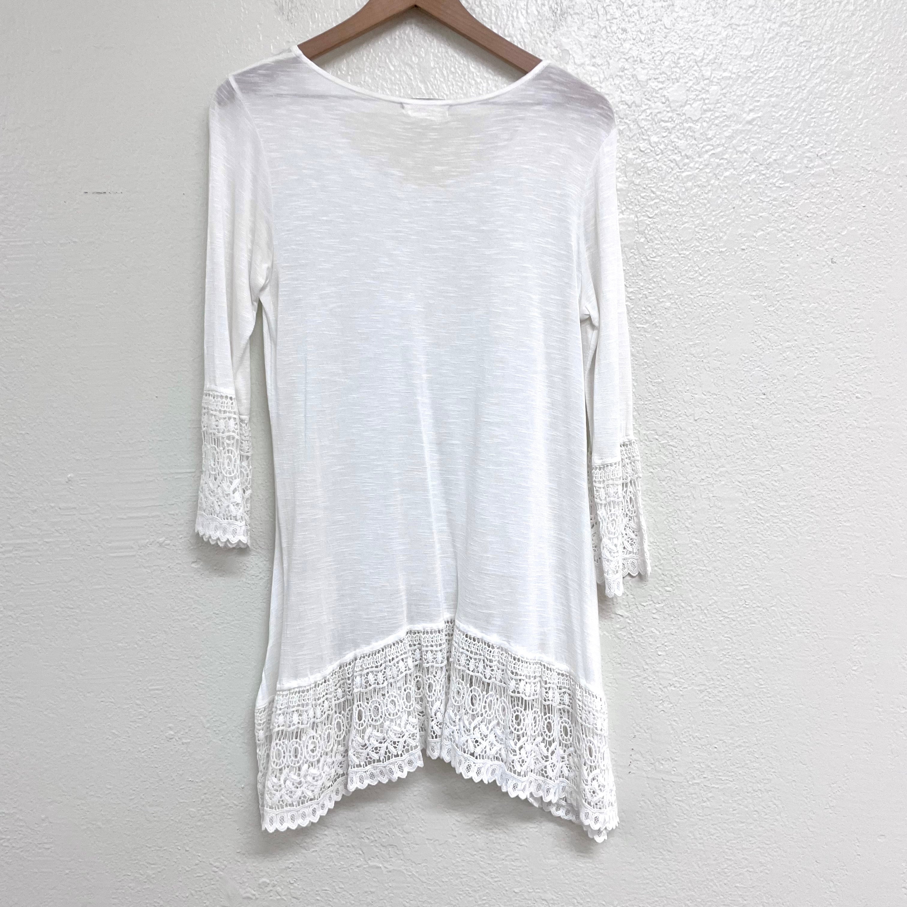 Lace Trim Tunic Top