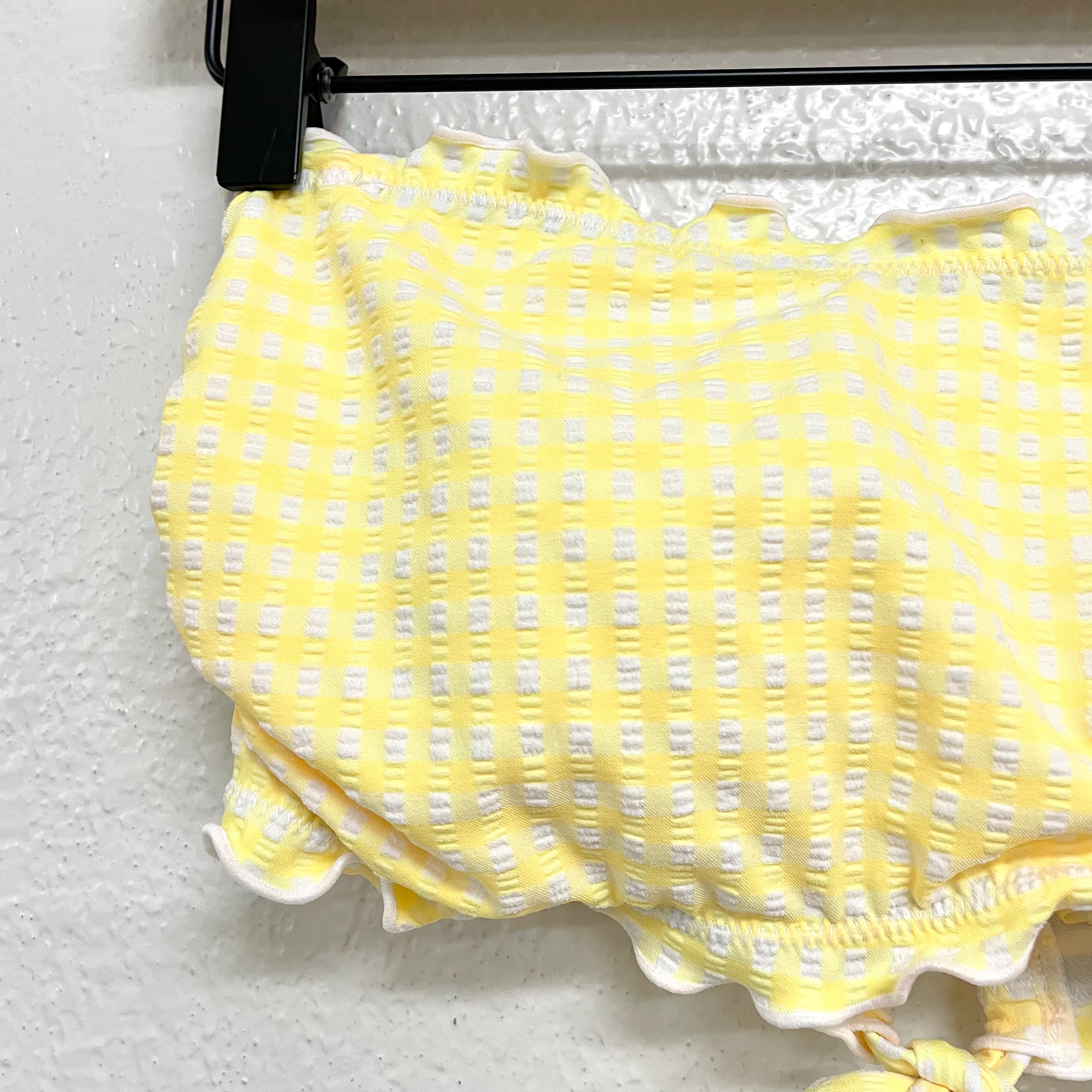 Gingham Strapless Swim Top