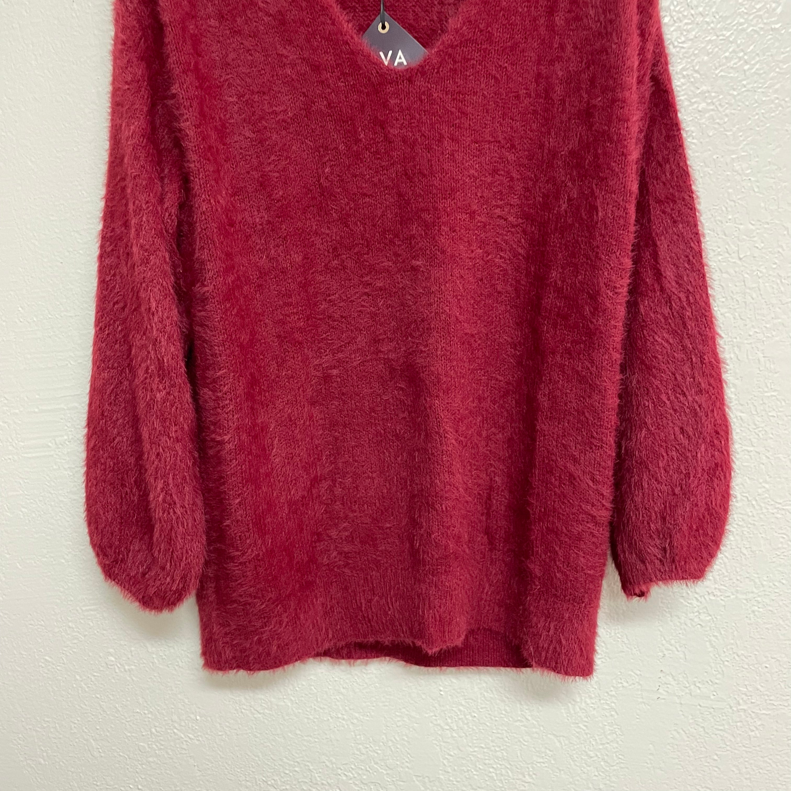 Fuzzy V-Neck Sweater