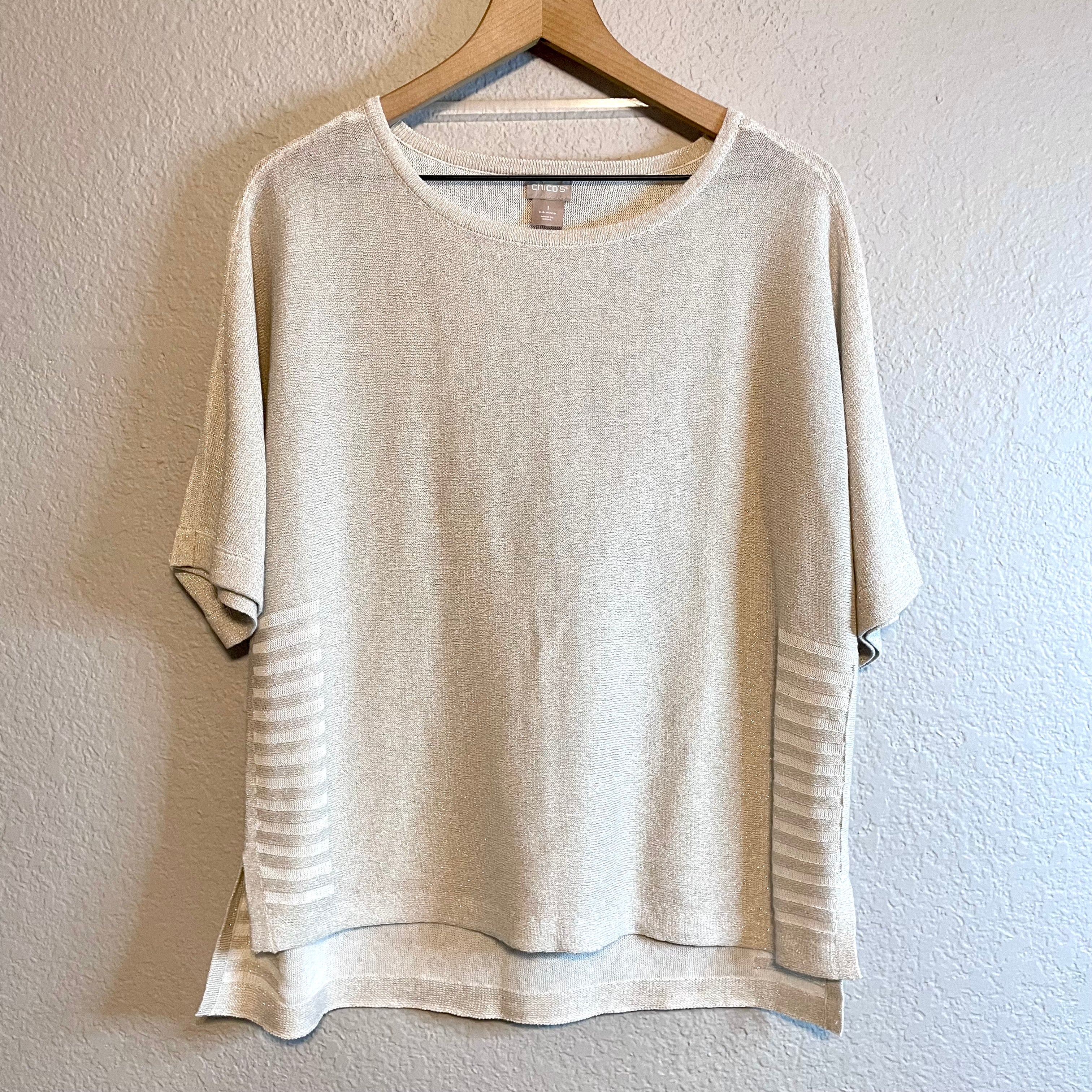 Metallic Knit Sweater Blouse