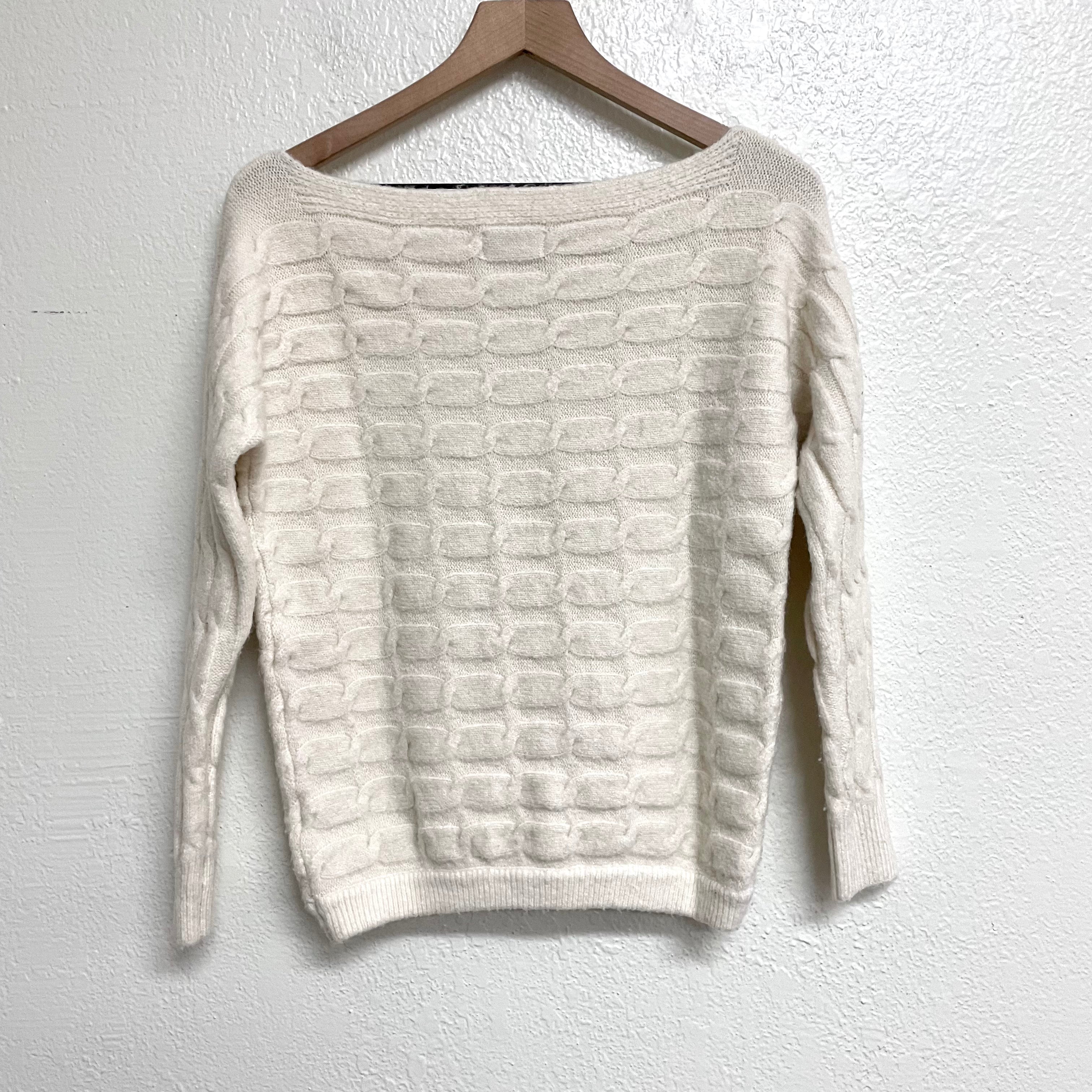 Cable Knit Wide Neck Sweater