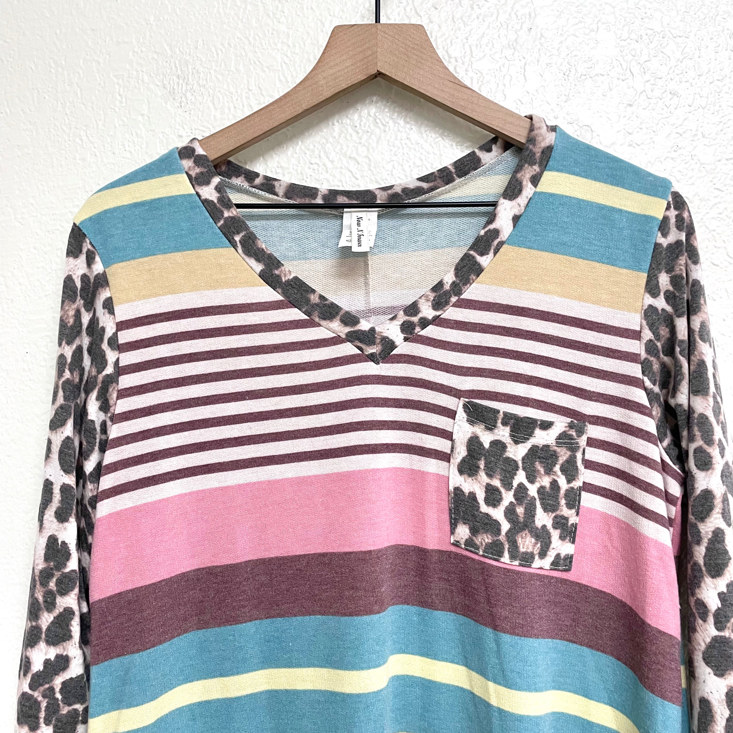 Striped Leopard Tee