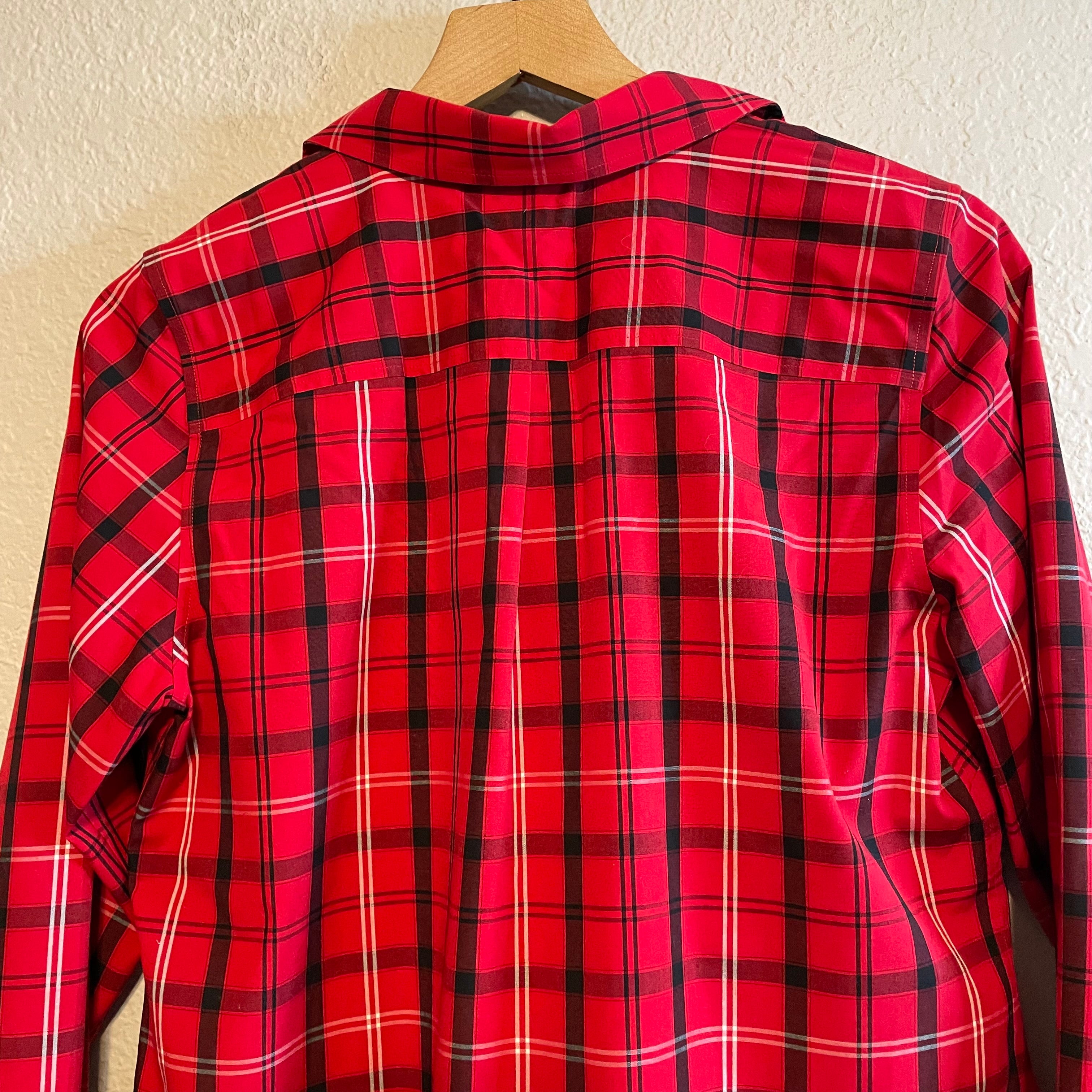 Plaid Popover Blouse