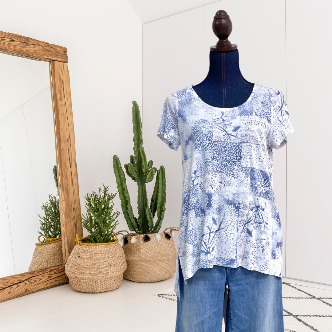 Floral Linen Blend Top