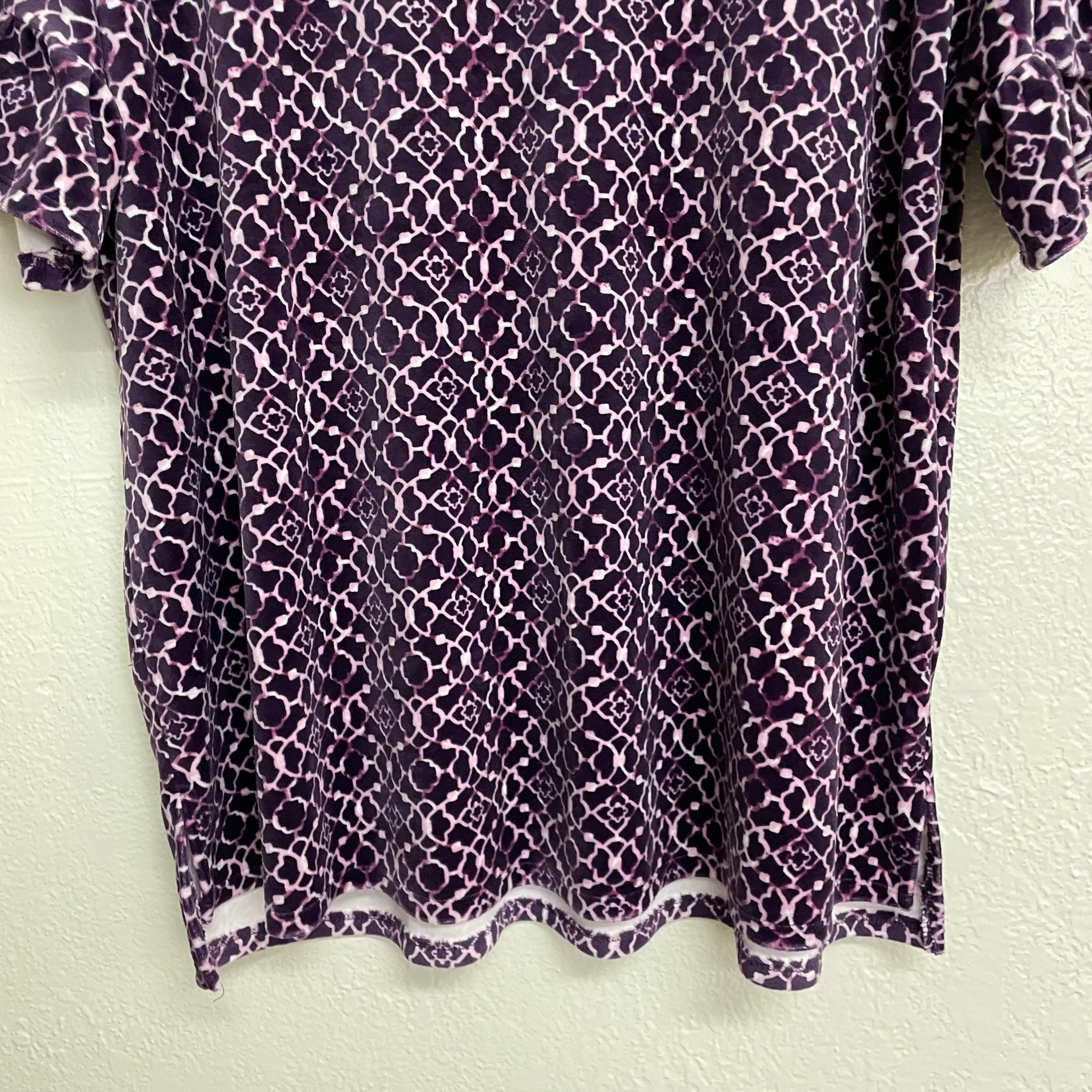 Geometric Velvet Blouse