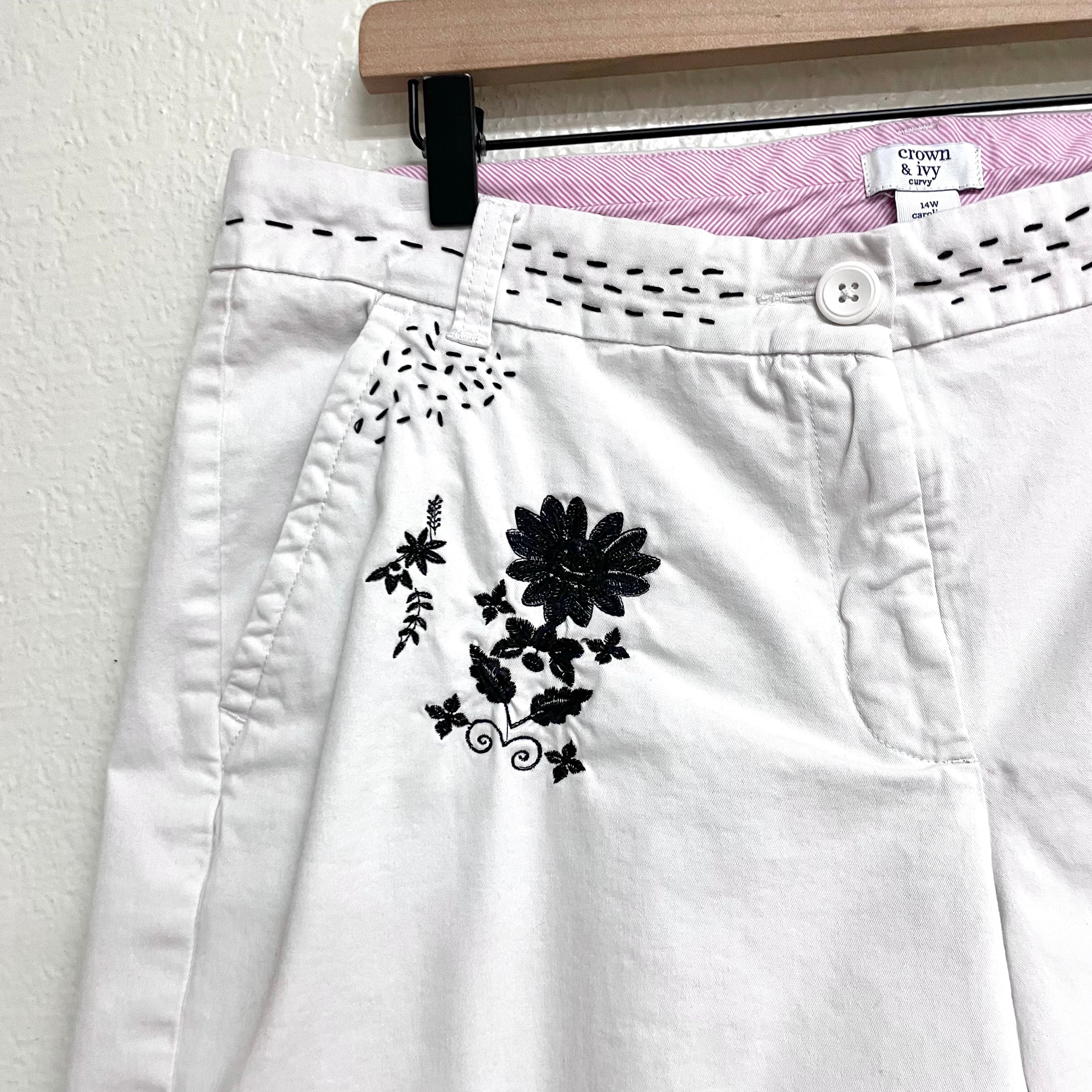 Floral Embroidered Shorts