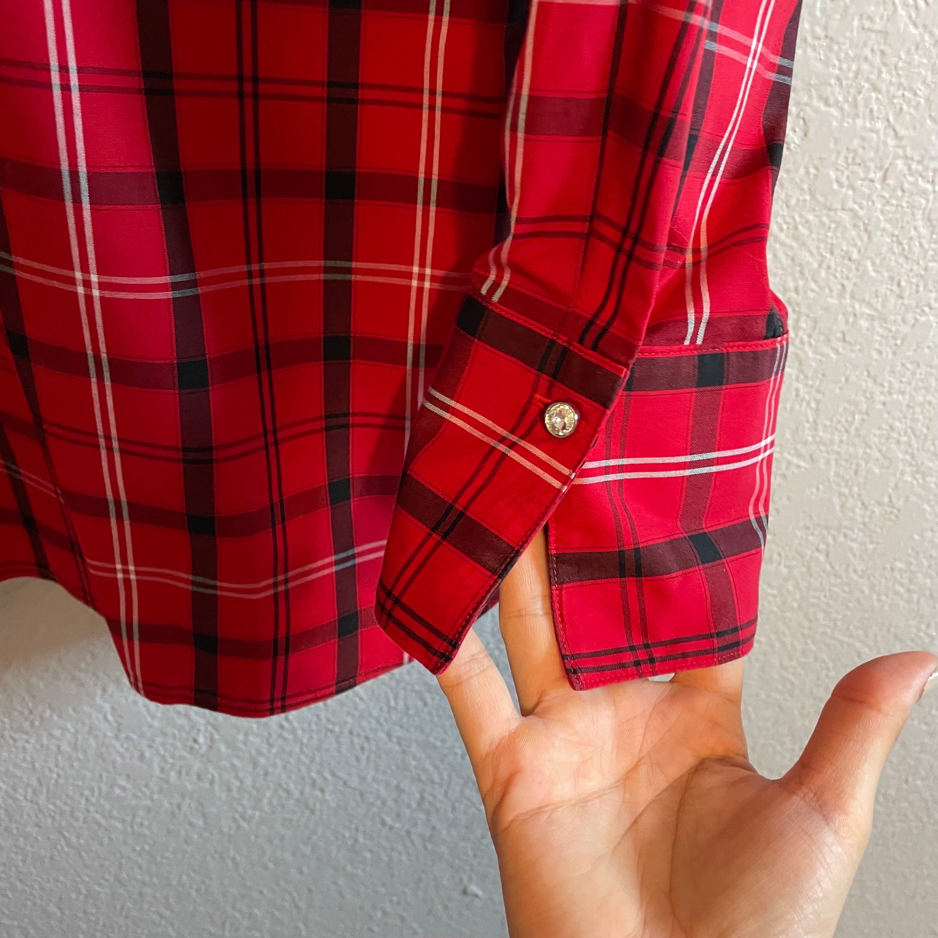 Plaid Popover Blouse