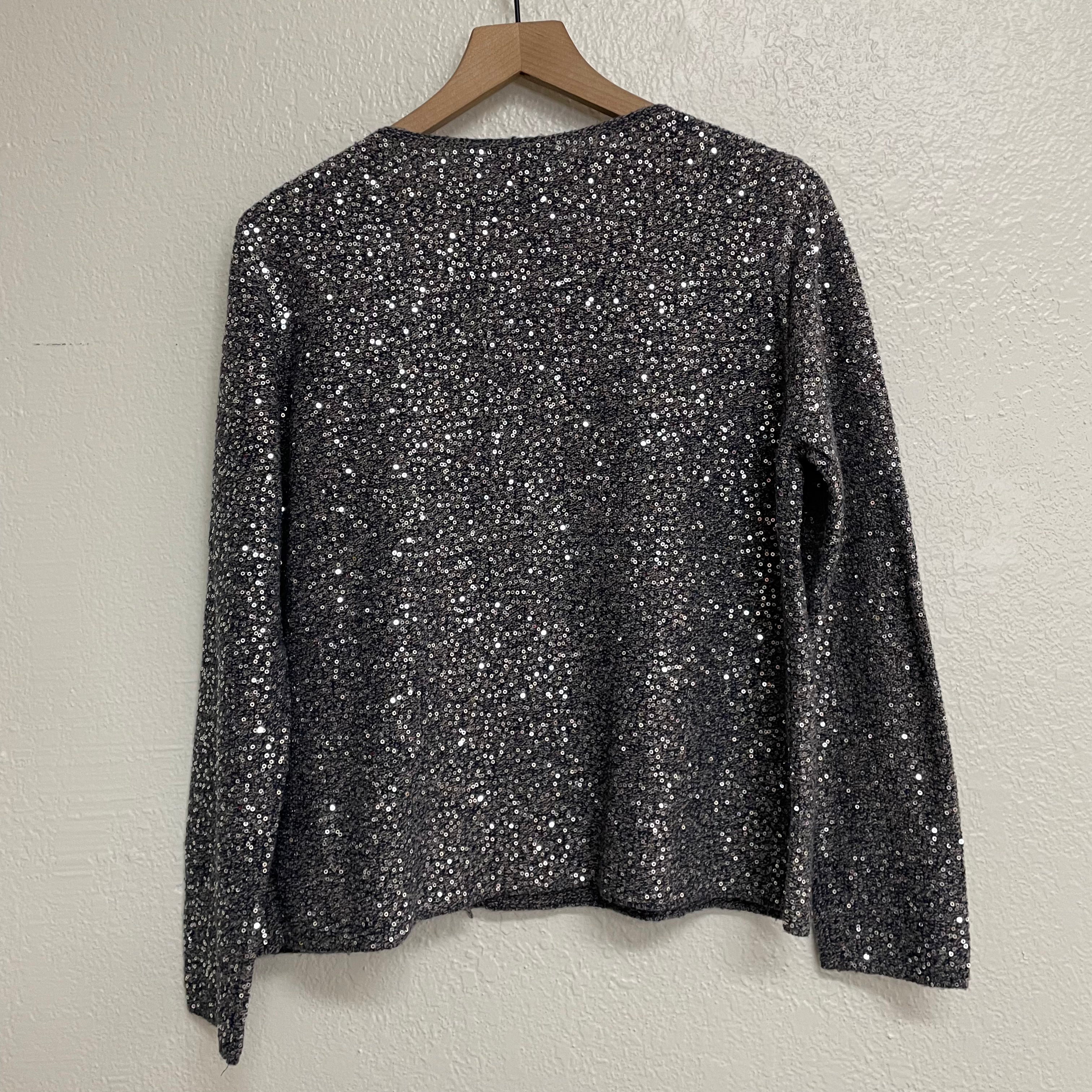 Sequin Moto Sweater Jacket