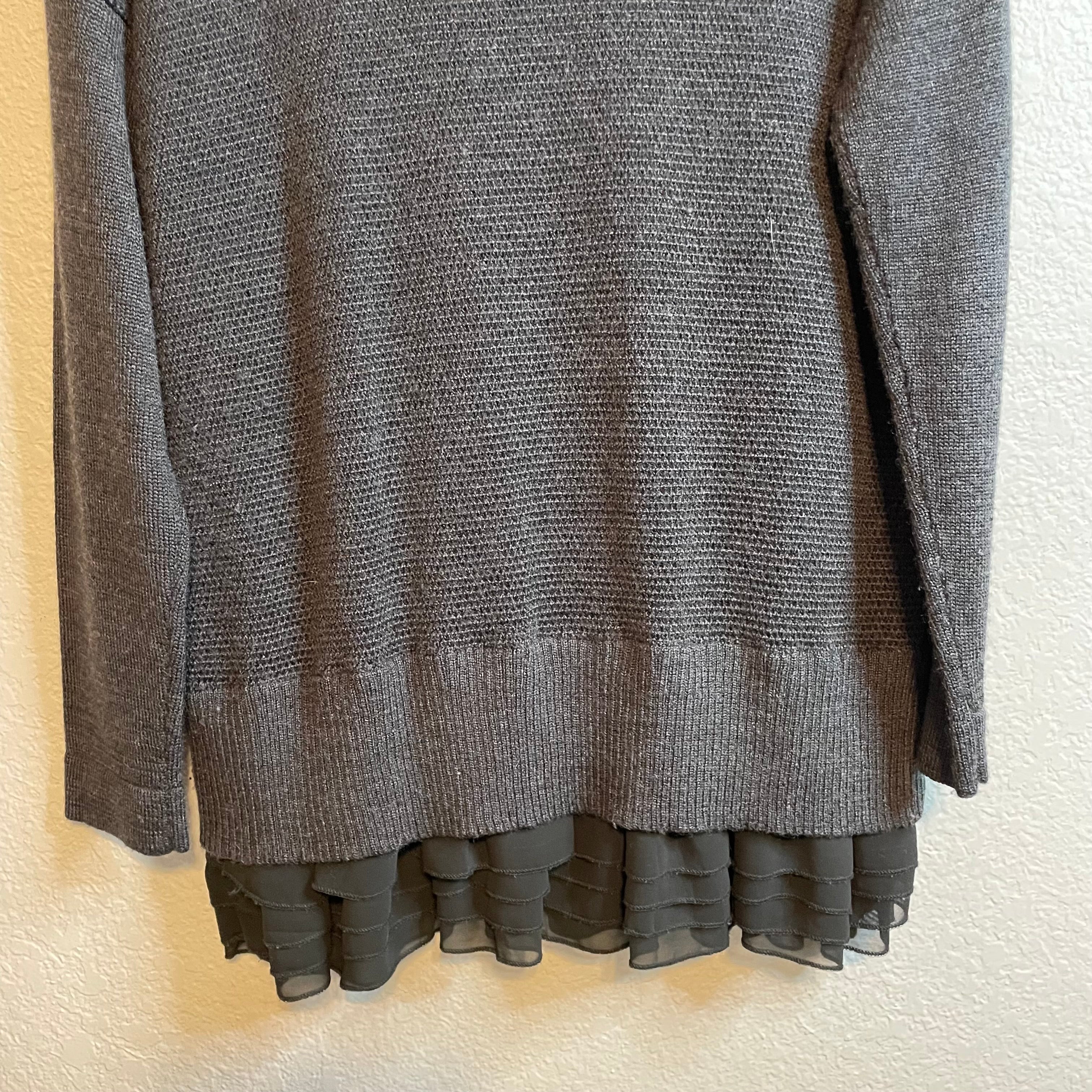 Ruffle Hem Tunic Sweater