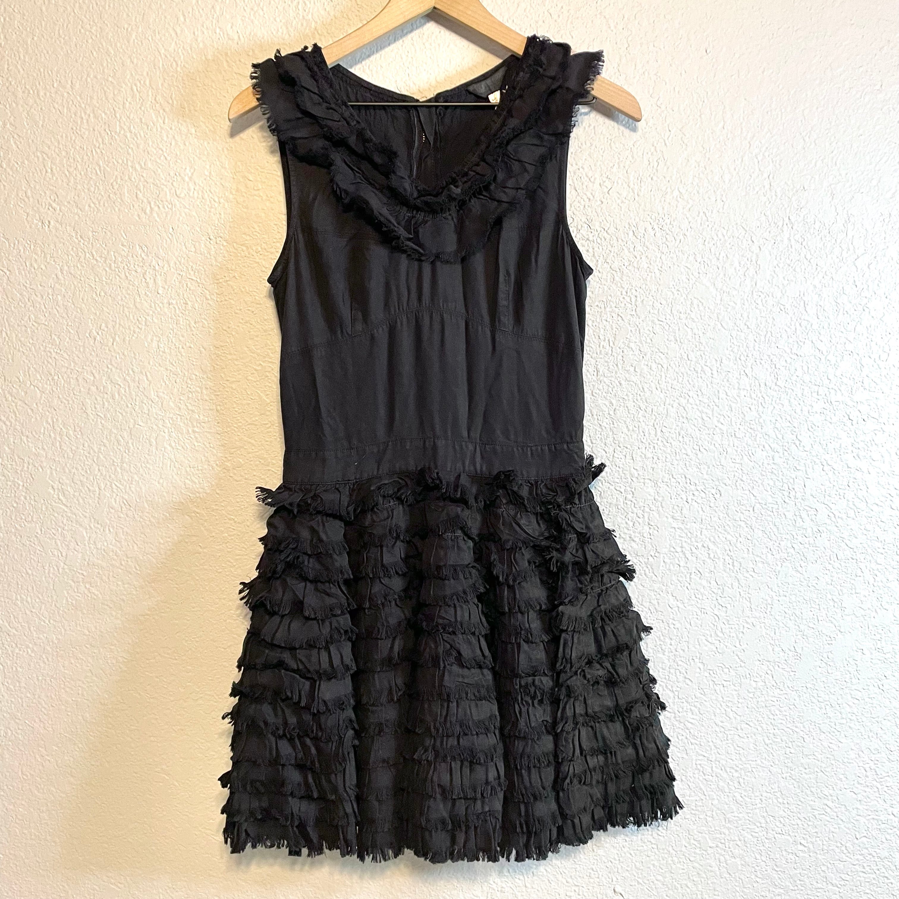 Raw Ruffle Tiered Dress