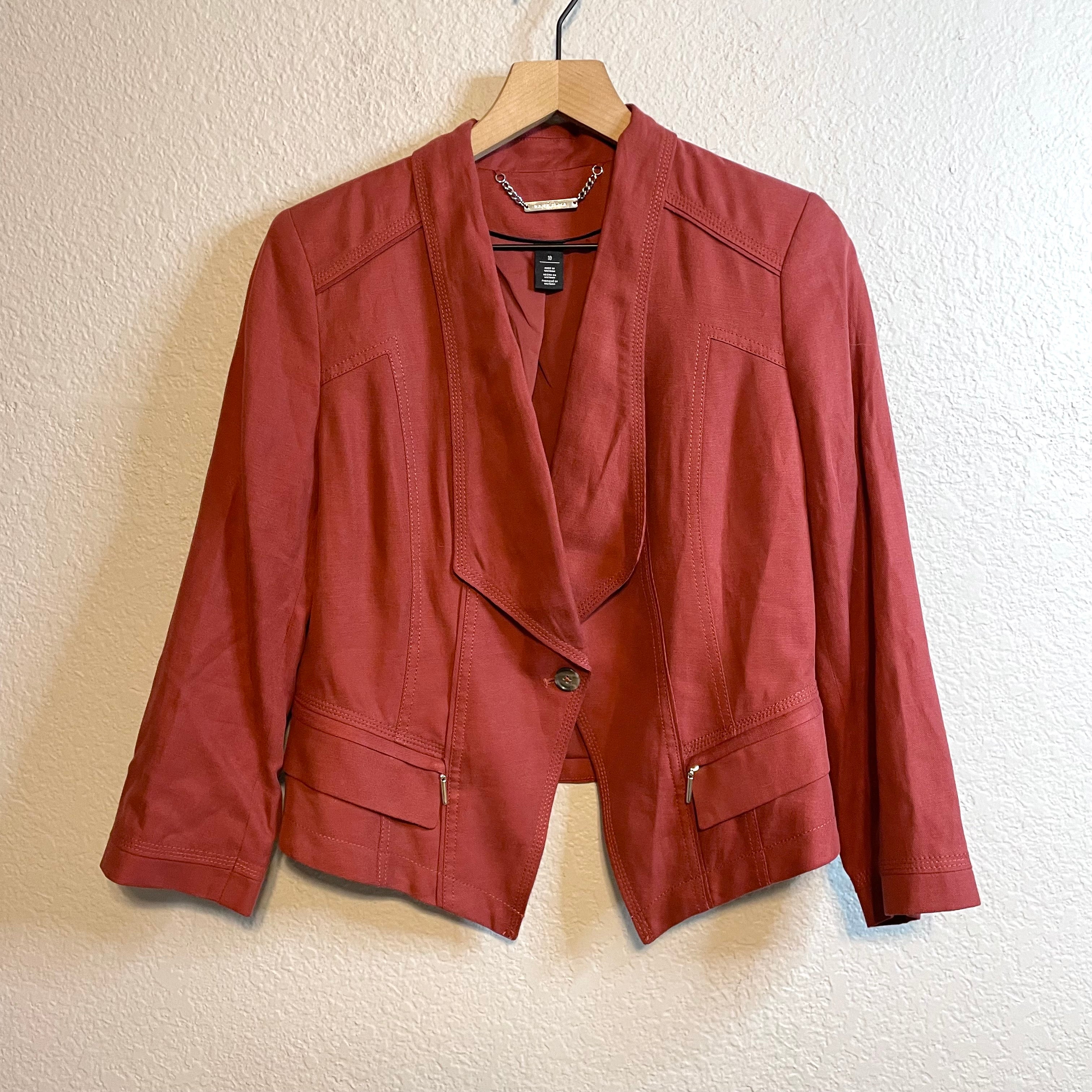 Linen Blend Blazer Jacket