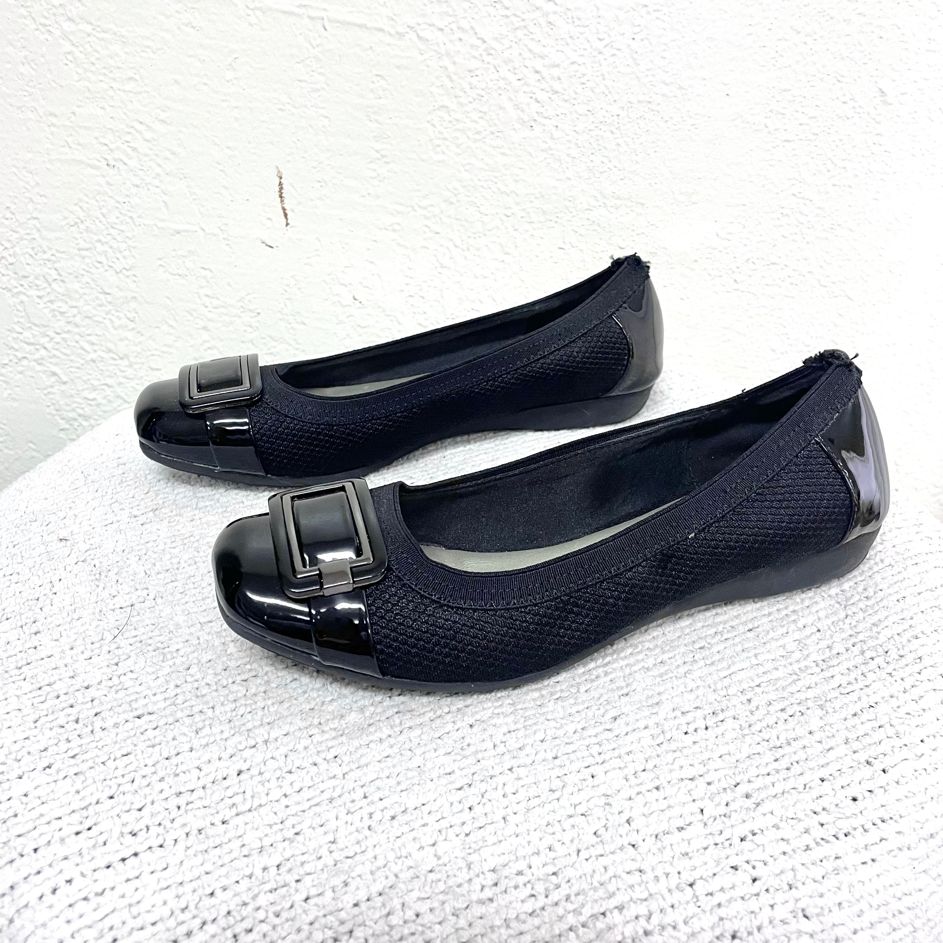 Fabric Upper Buckle Flats