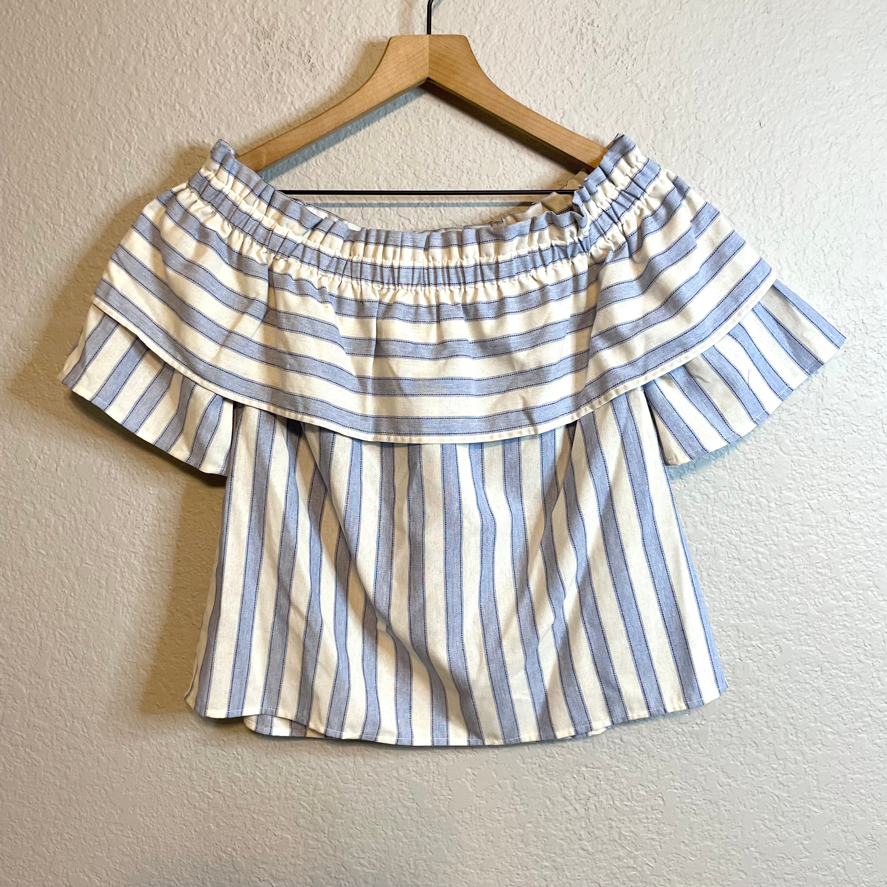 Striped Off Shoulder Blouse