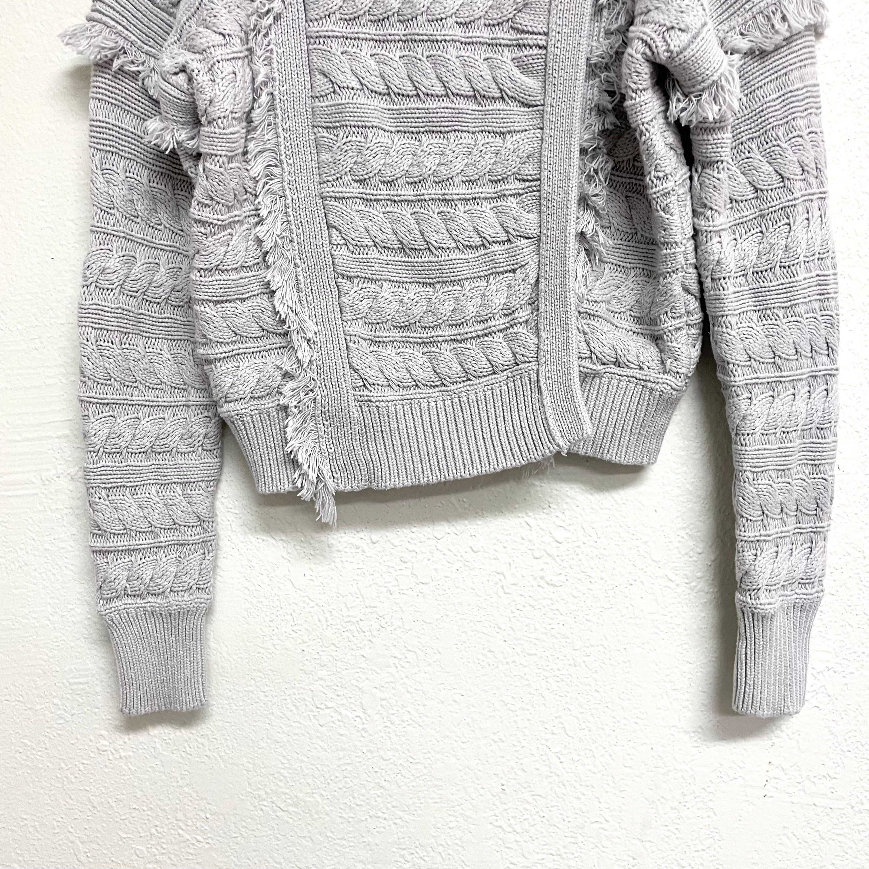 Cable Knit Moto Sweater Jacket