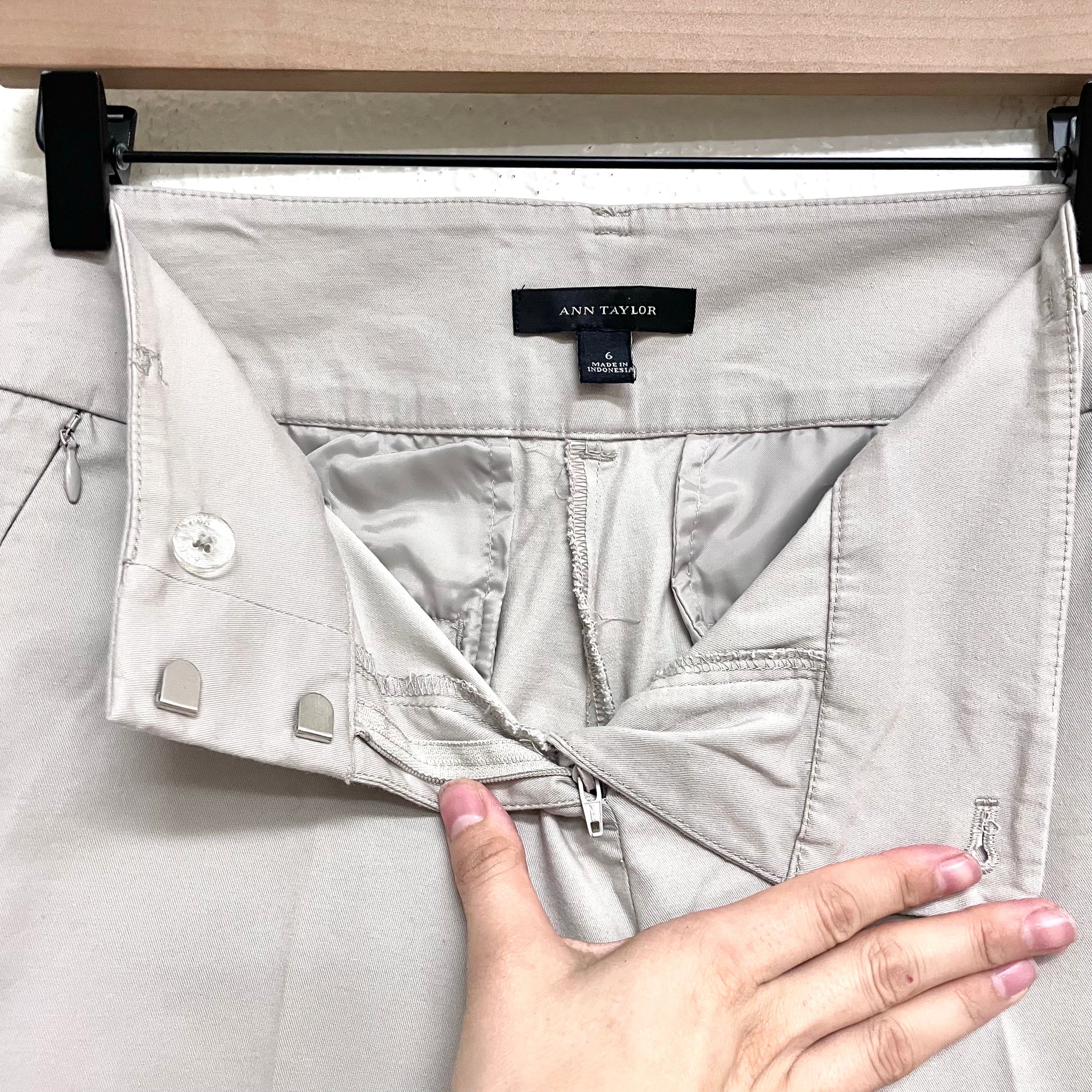 Khaki Cropped Dress Pants