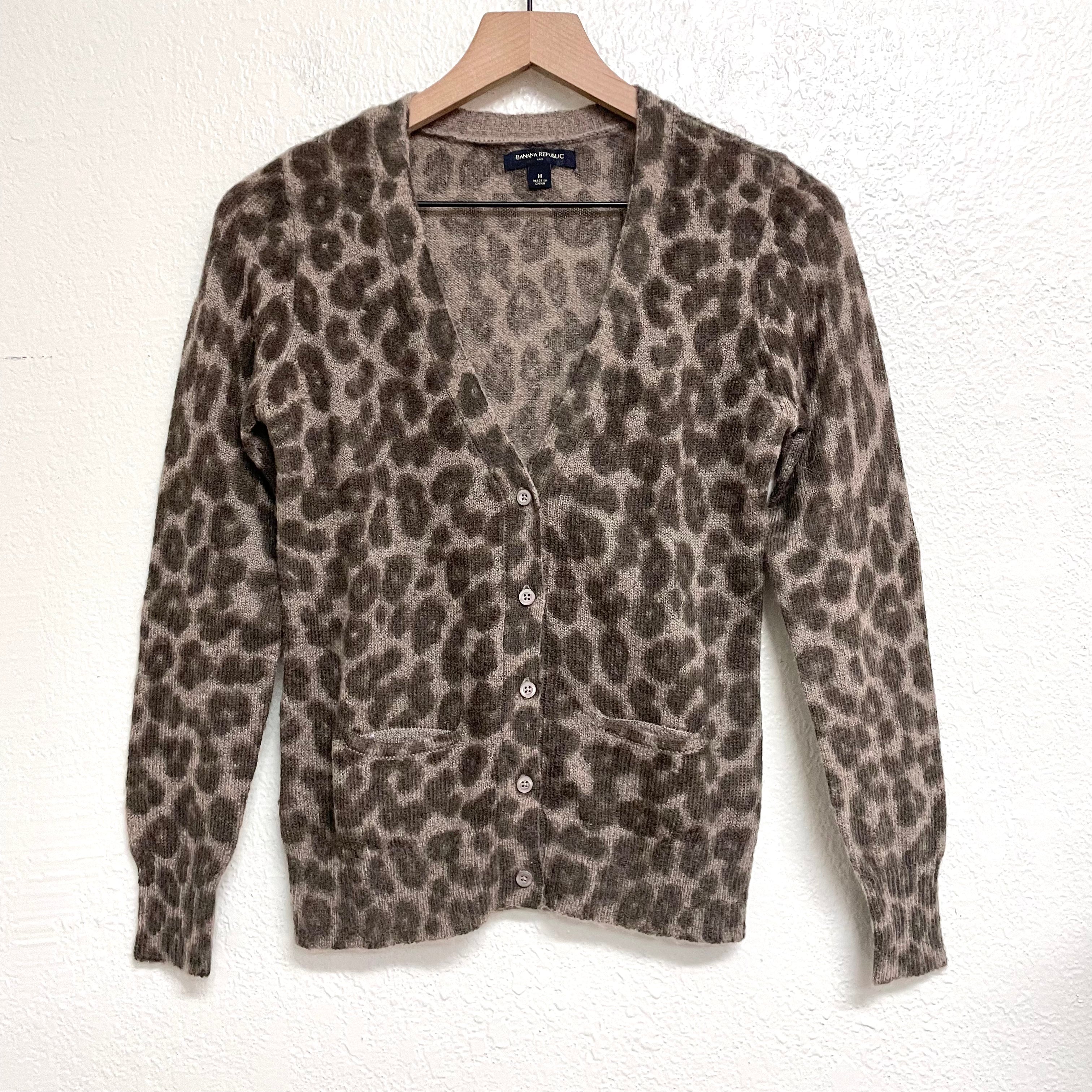 Wool Blend Leopard Cardigan