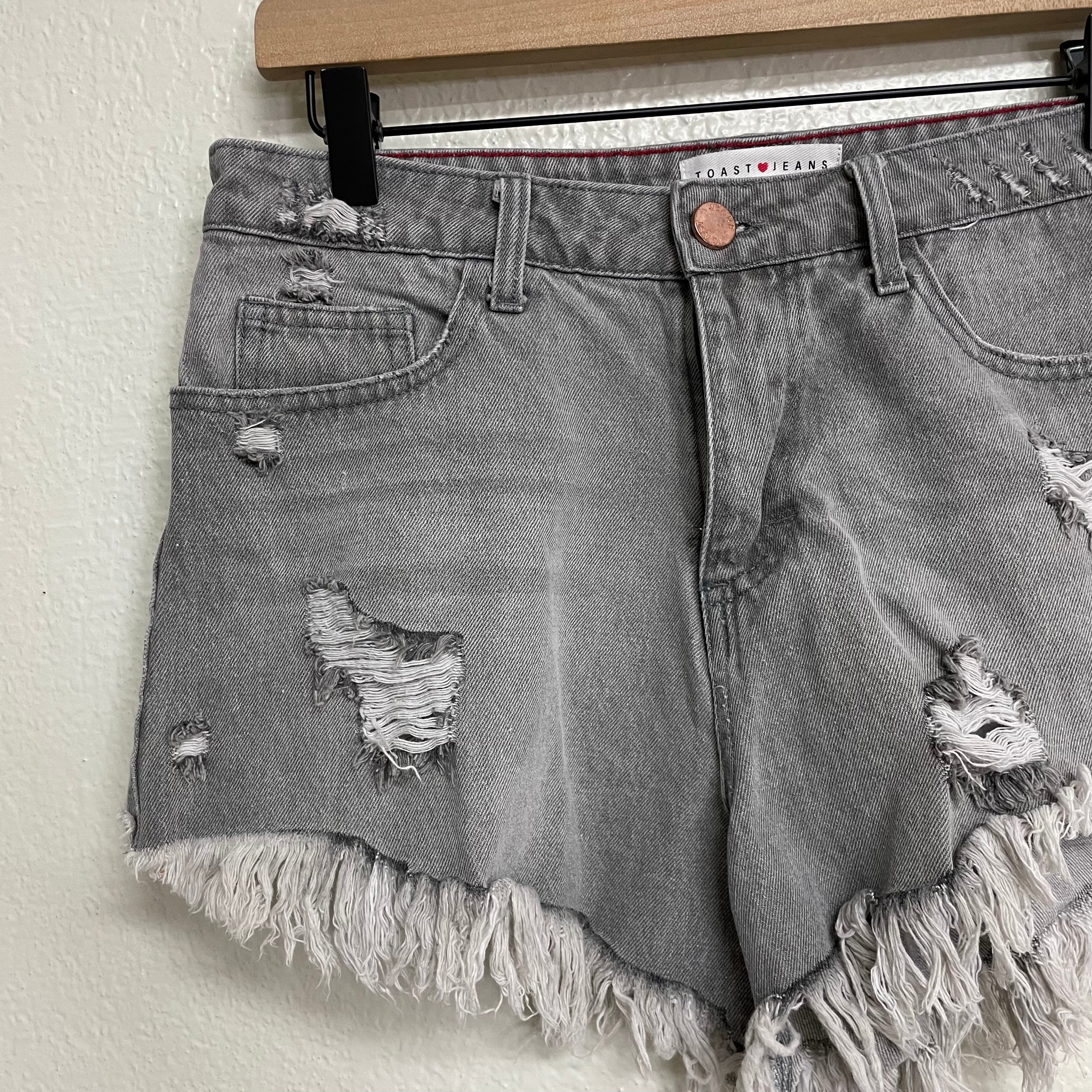 Distressed Frayed Jean Shorts