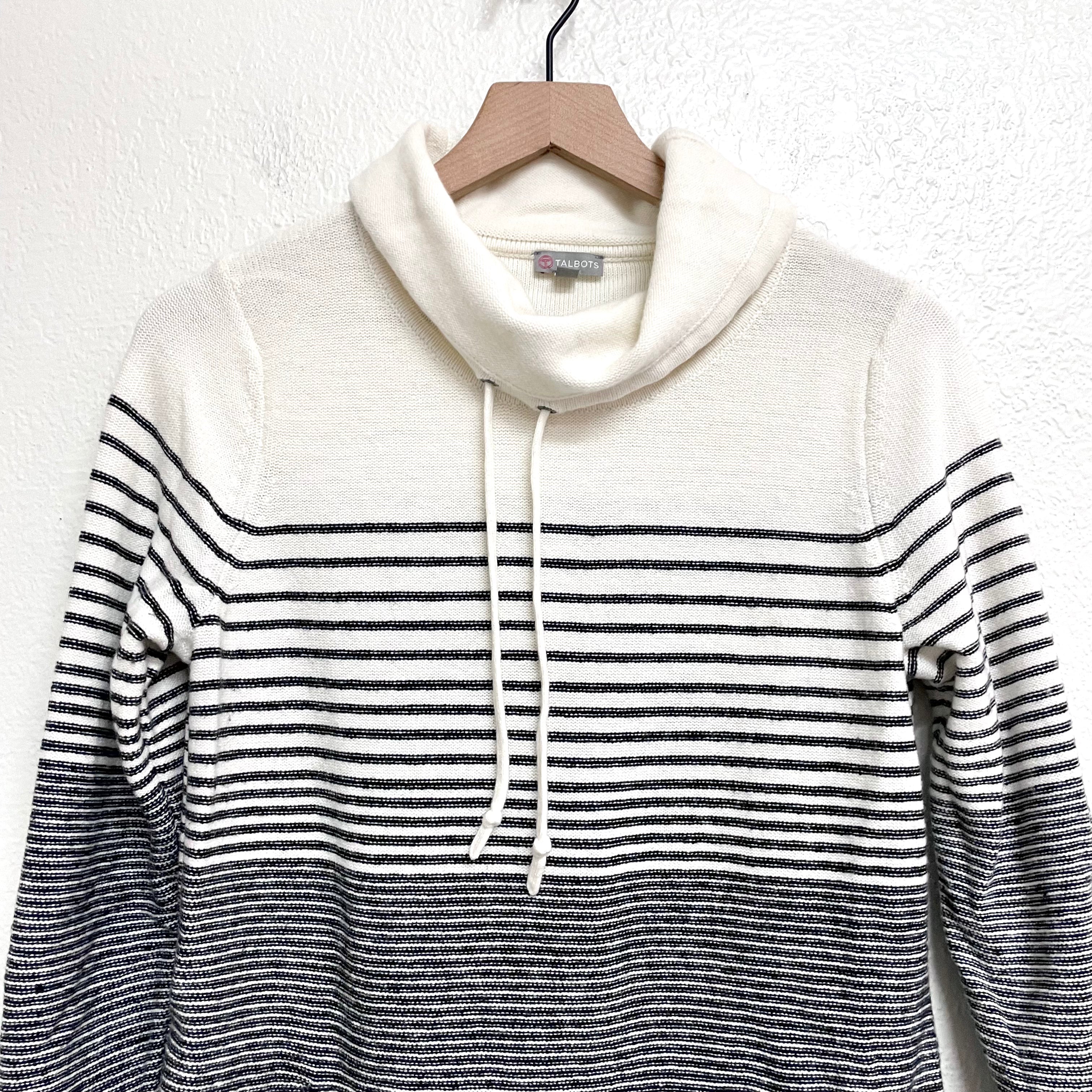 Cowl Neck Striped Sweater