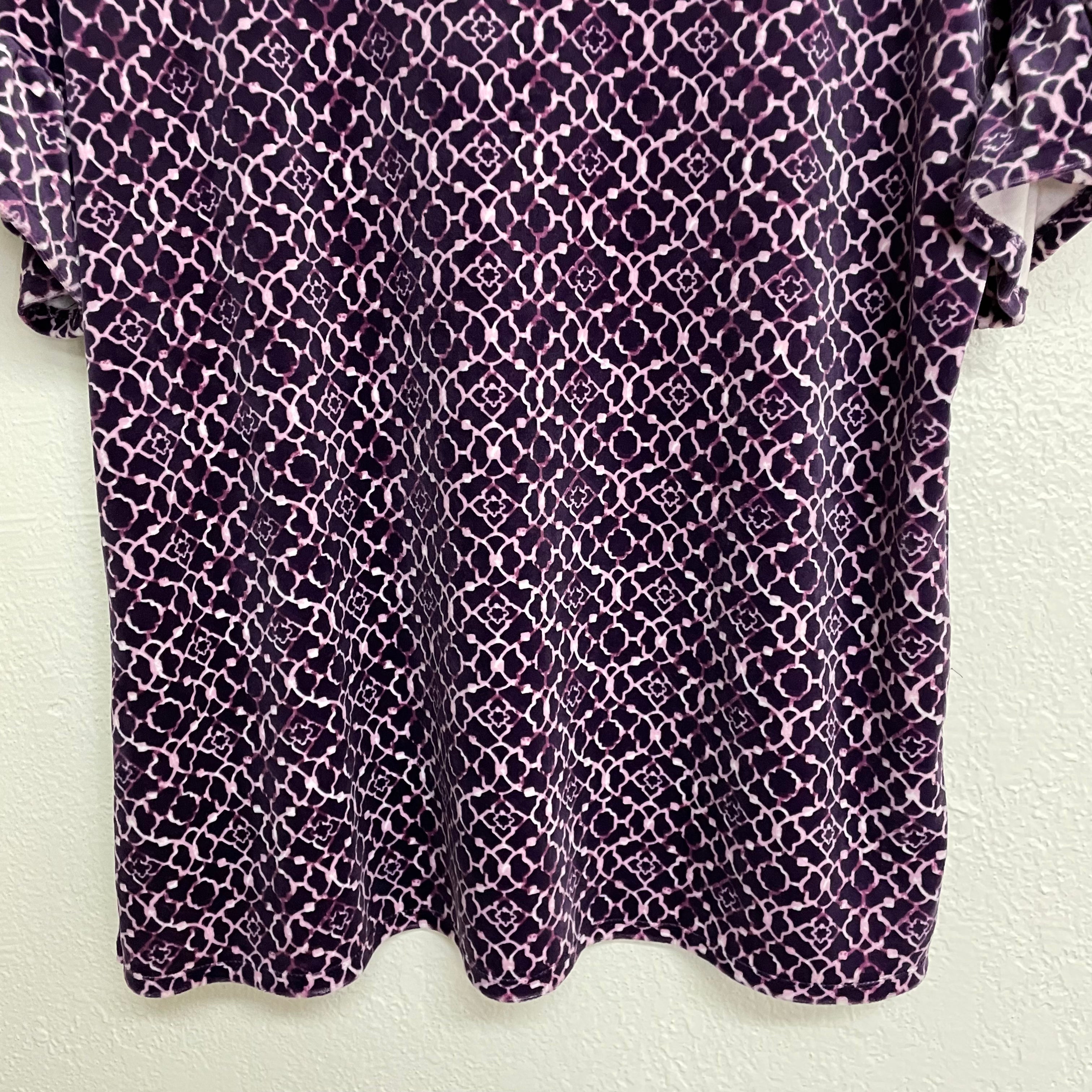 Geometric Velvet Blouse