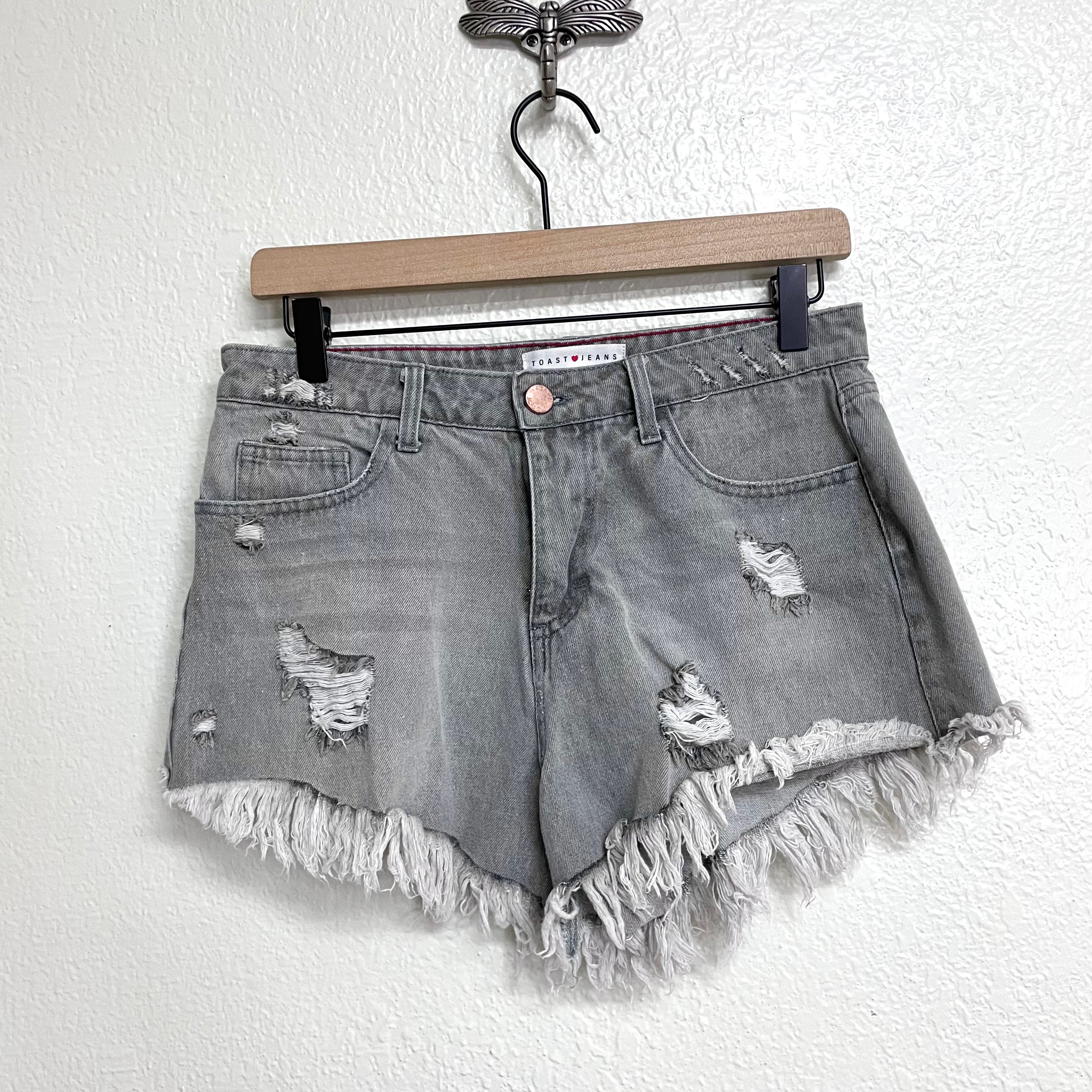 Distressed Frayed Jean Shorts