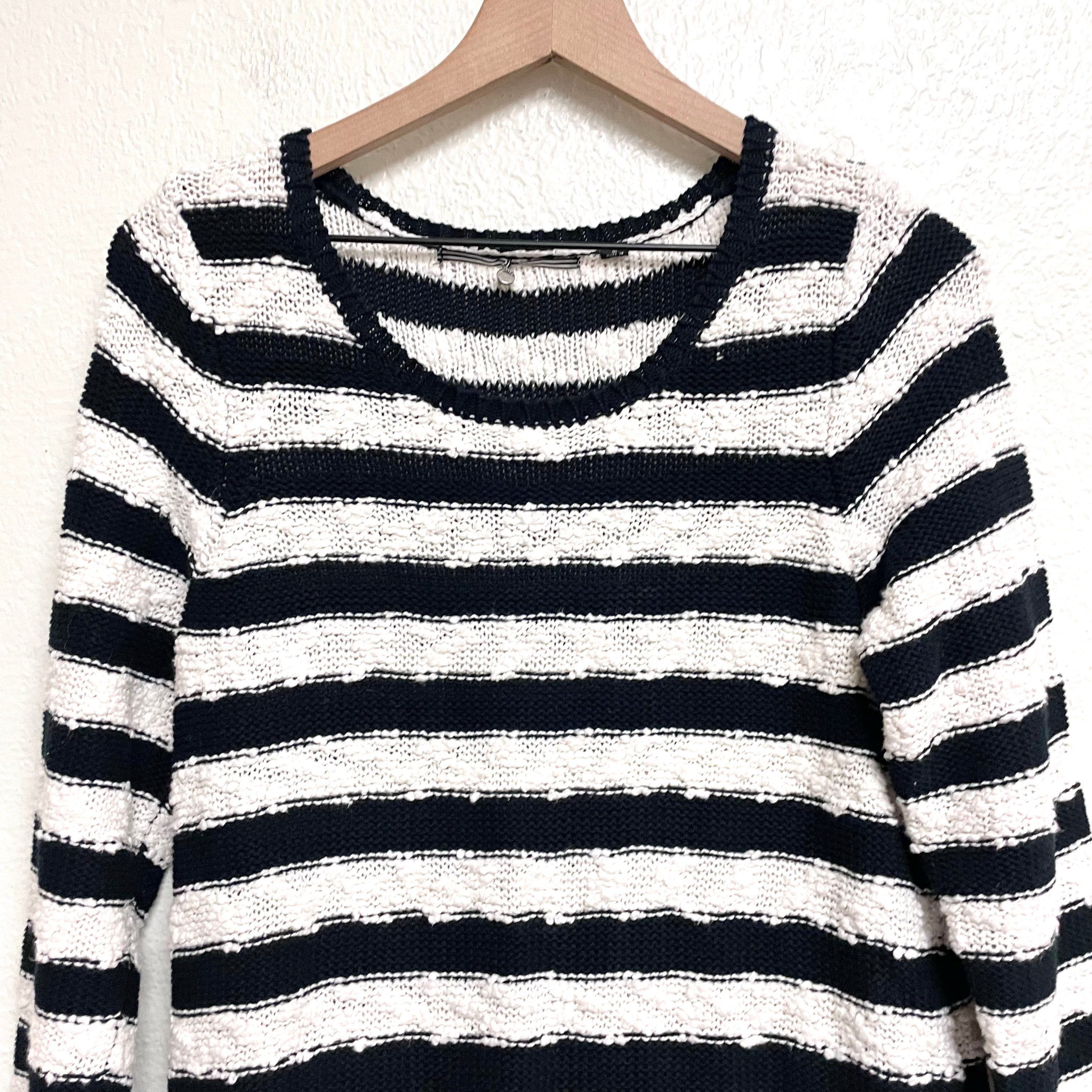 Striped Crochet Hem Sweater