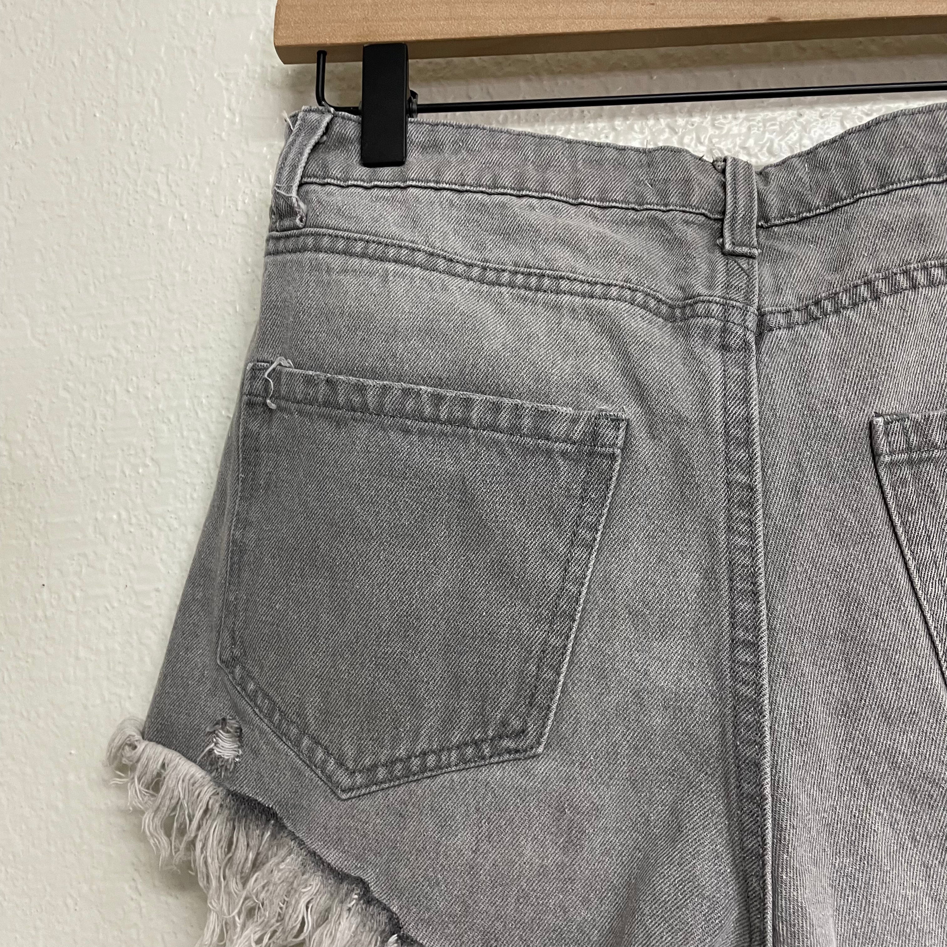 Distressed Frayed Jean Shorts