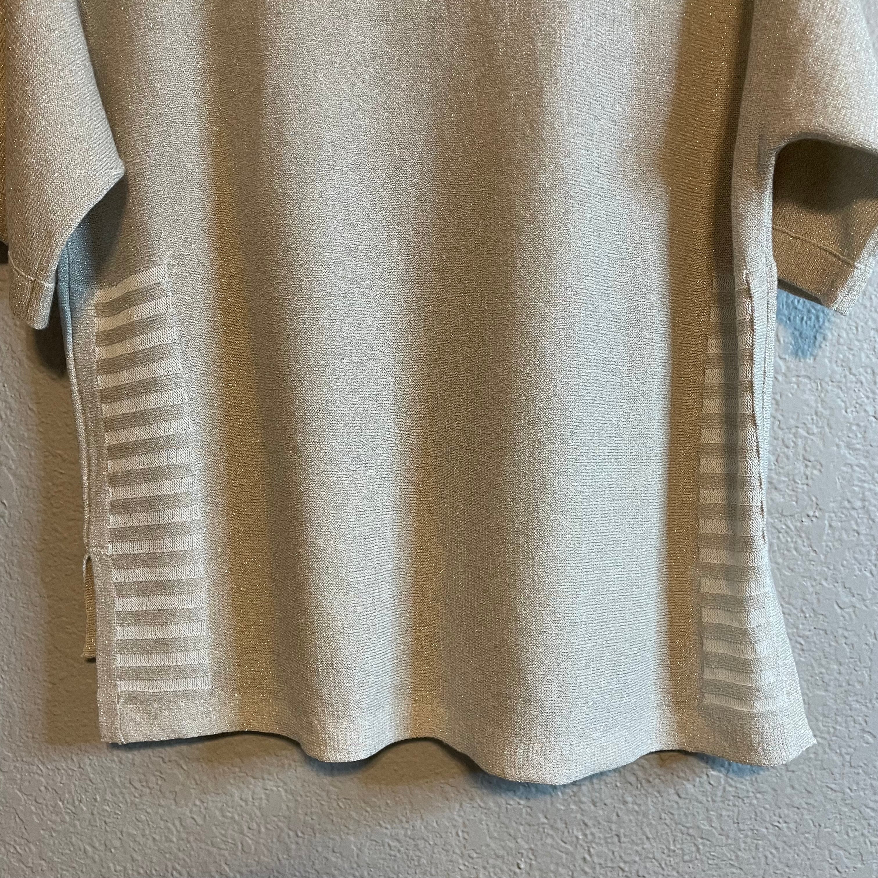 Metallic Knit Sweater Blouse