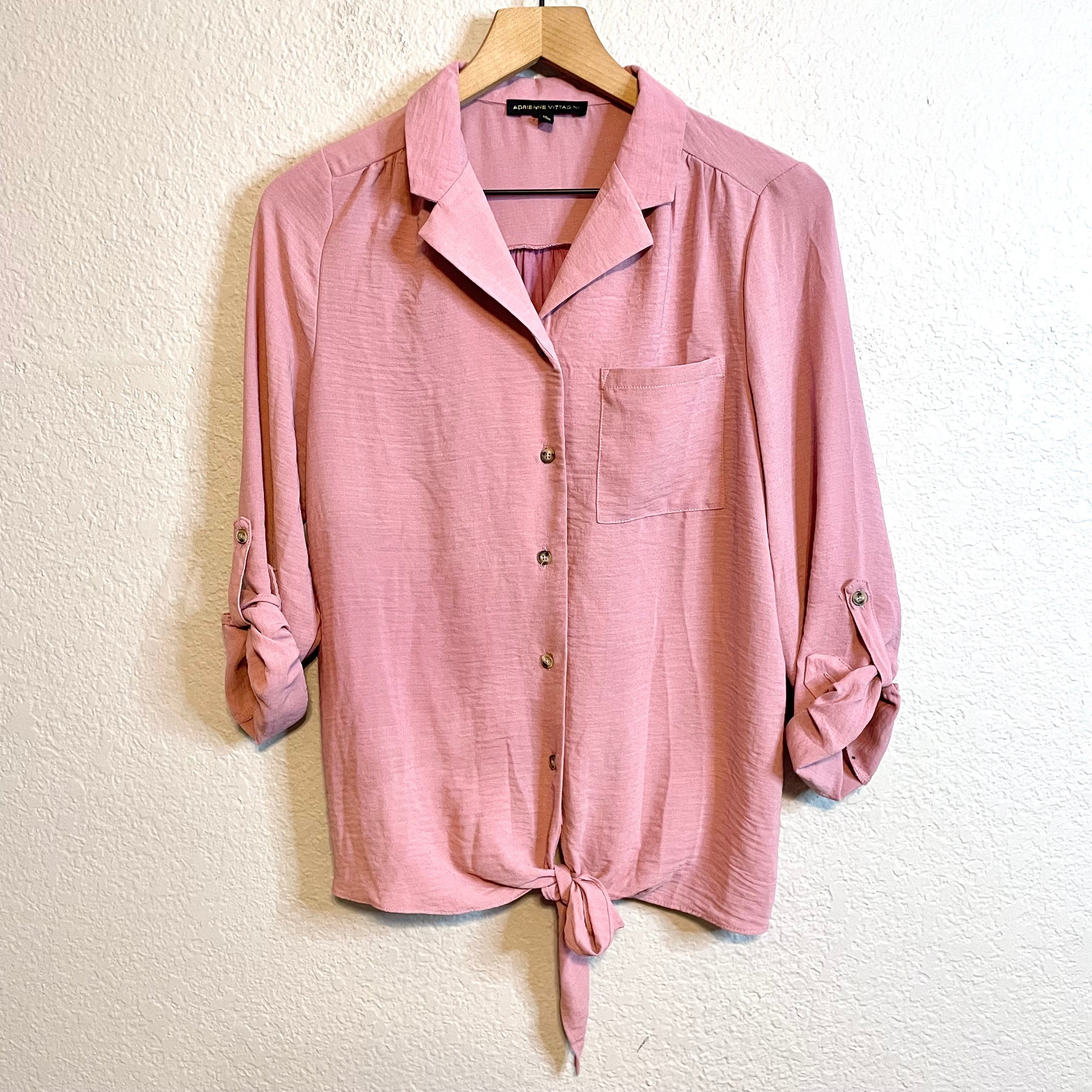 Tie Front Button Blouse