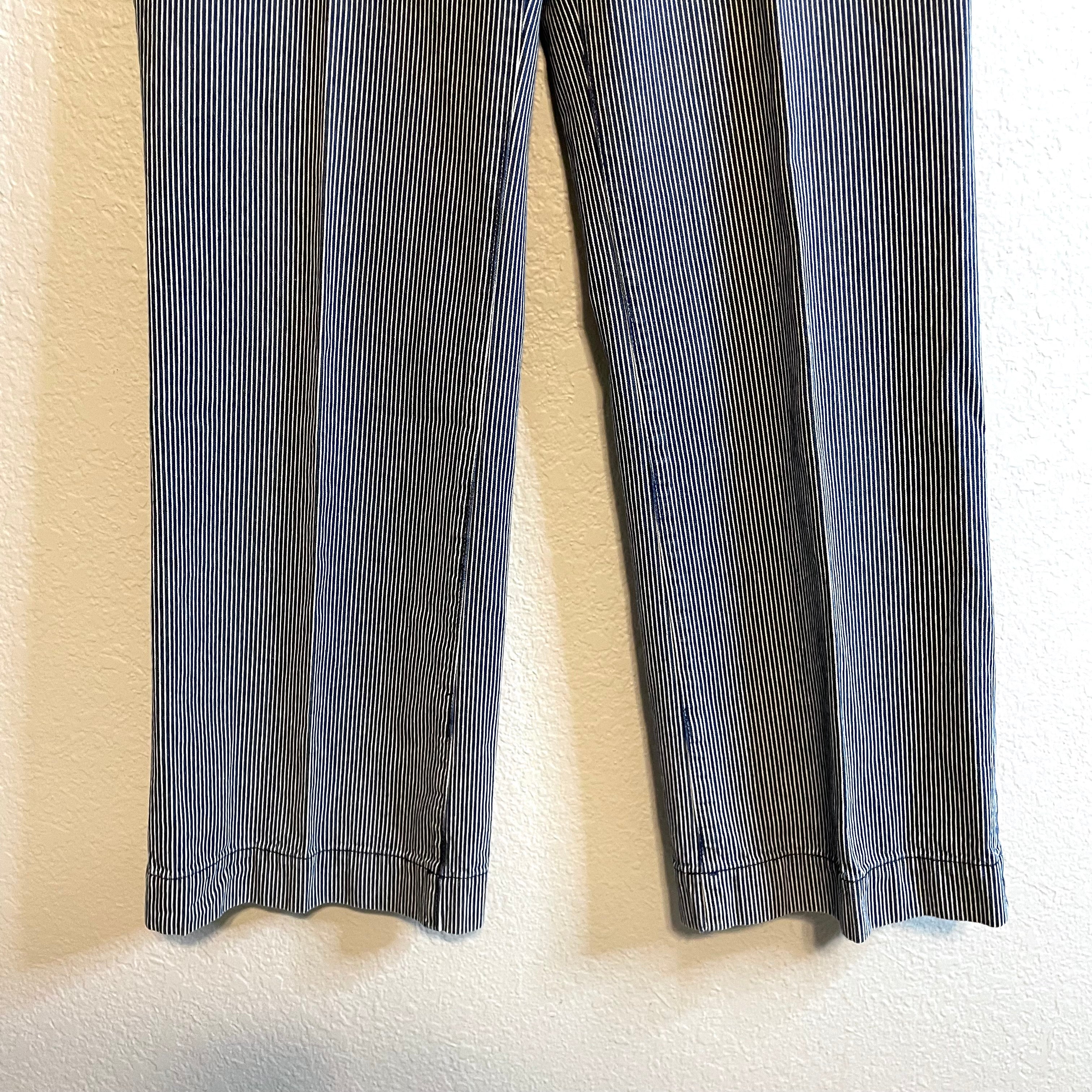 Striped Cotton Denim Trousers