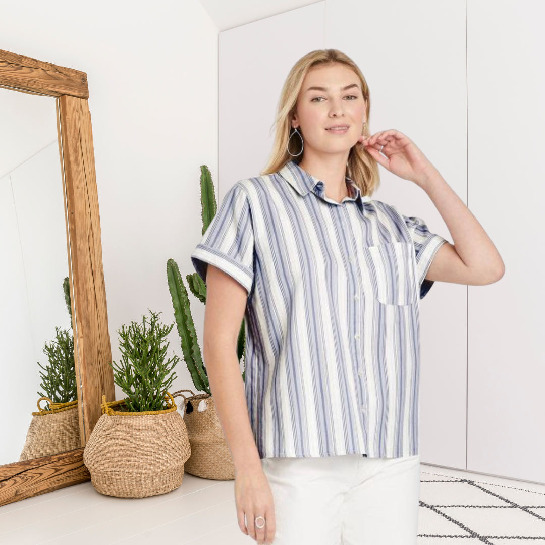 Striped Button Down Top