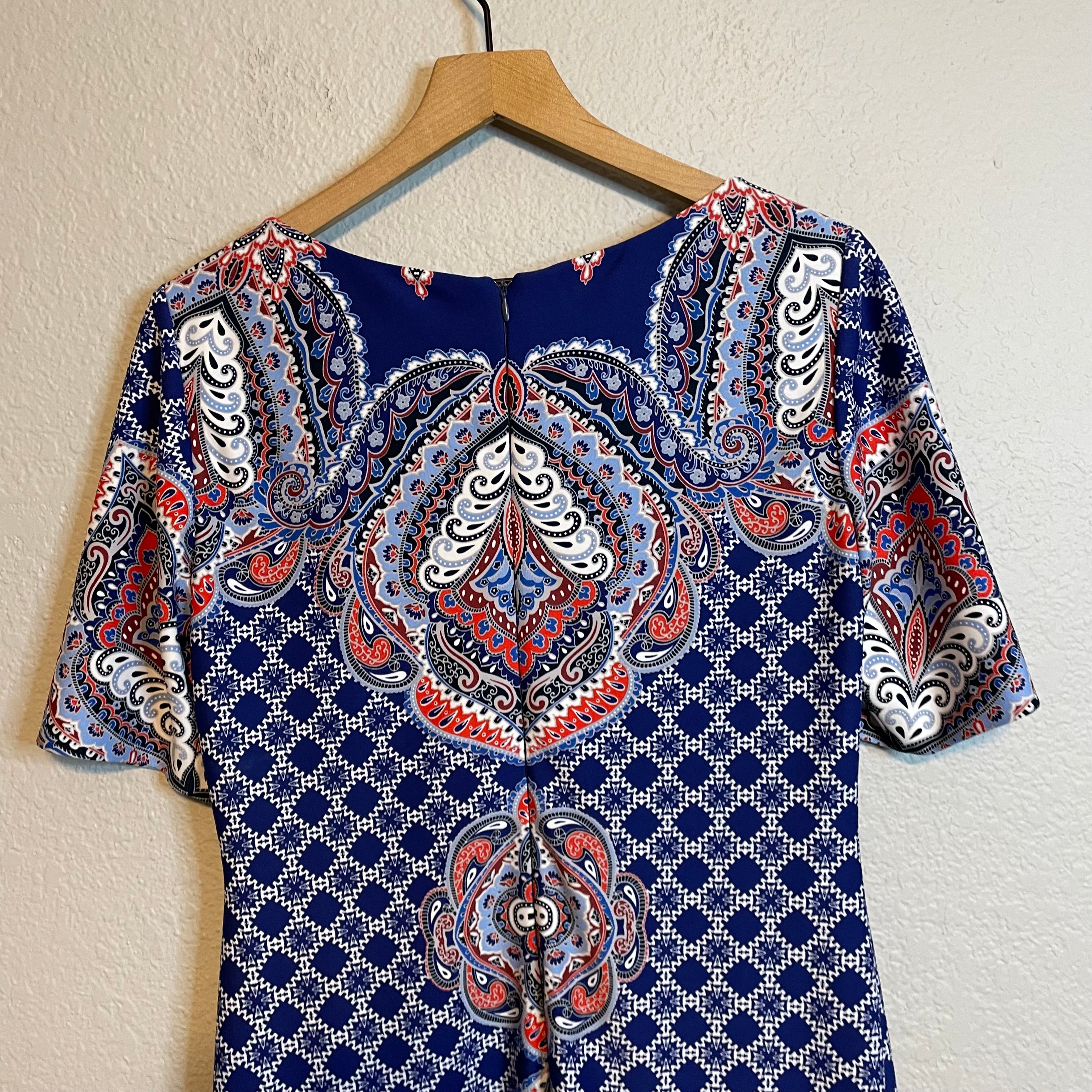 Paisley Geometric Sheath Dress