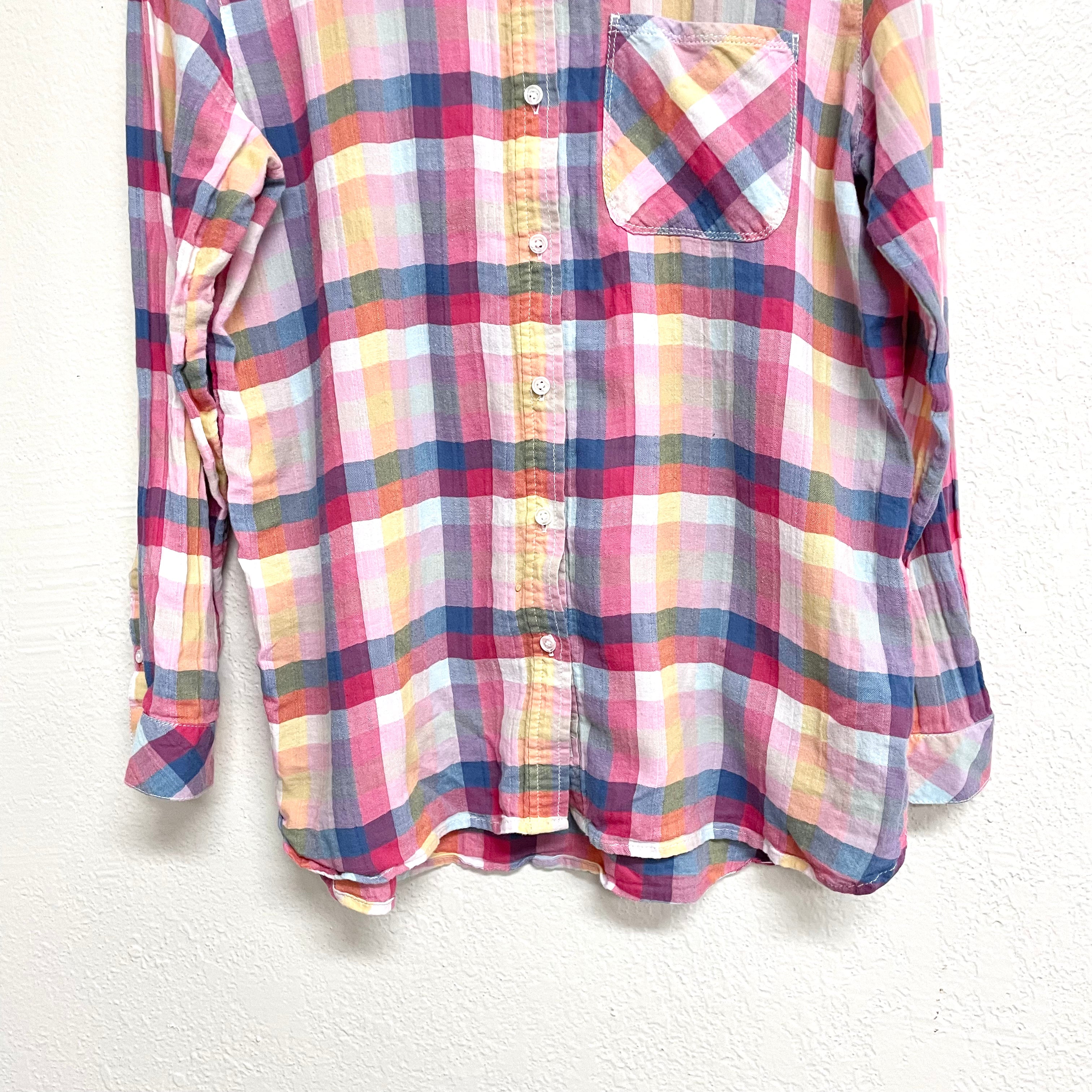 Button Up Plaid Top