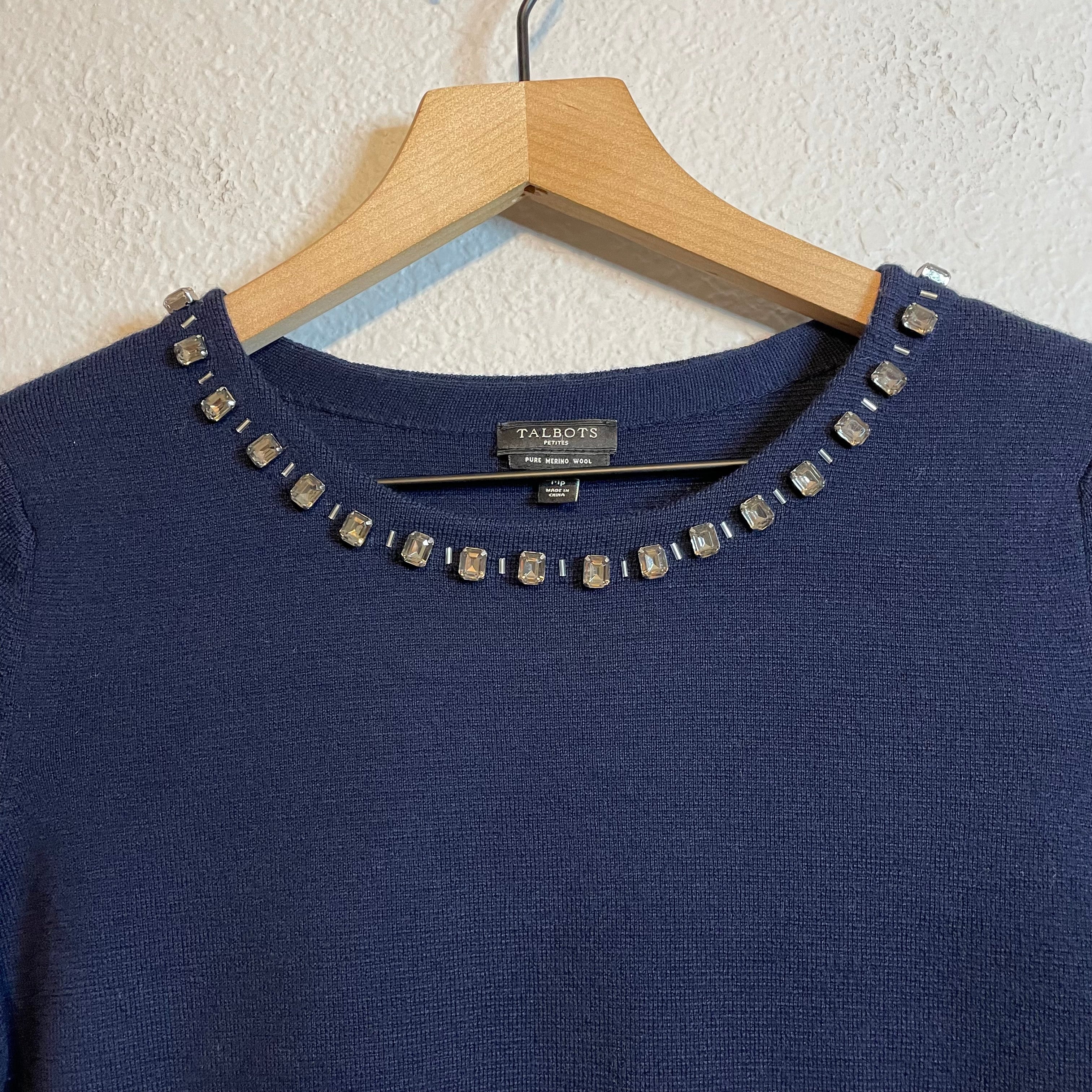 Jeweled Neck Sweater