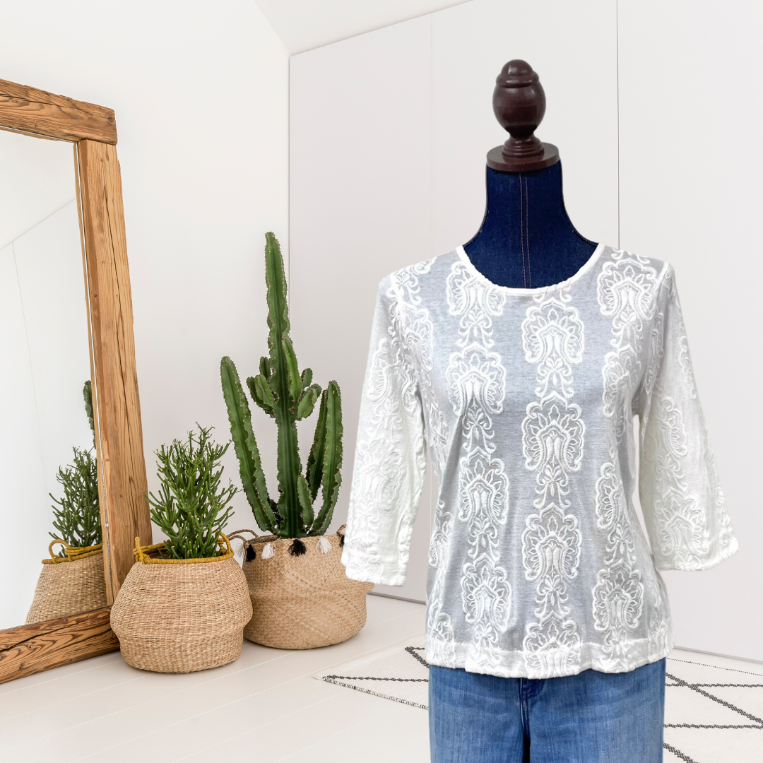 Filigree Embroidered Top