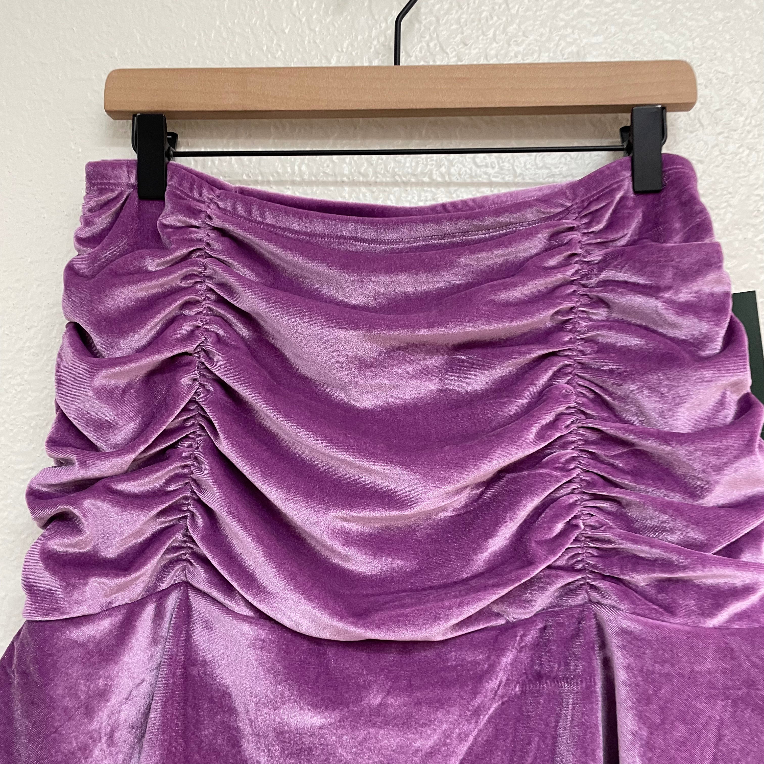 Ruched Velvet Skirt